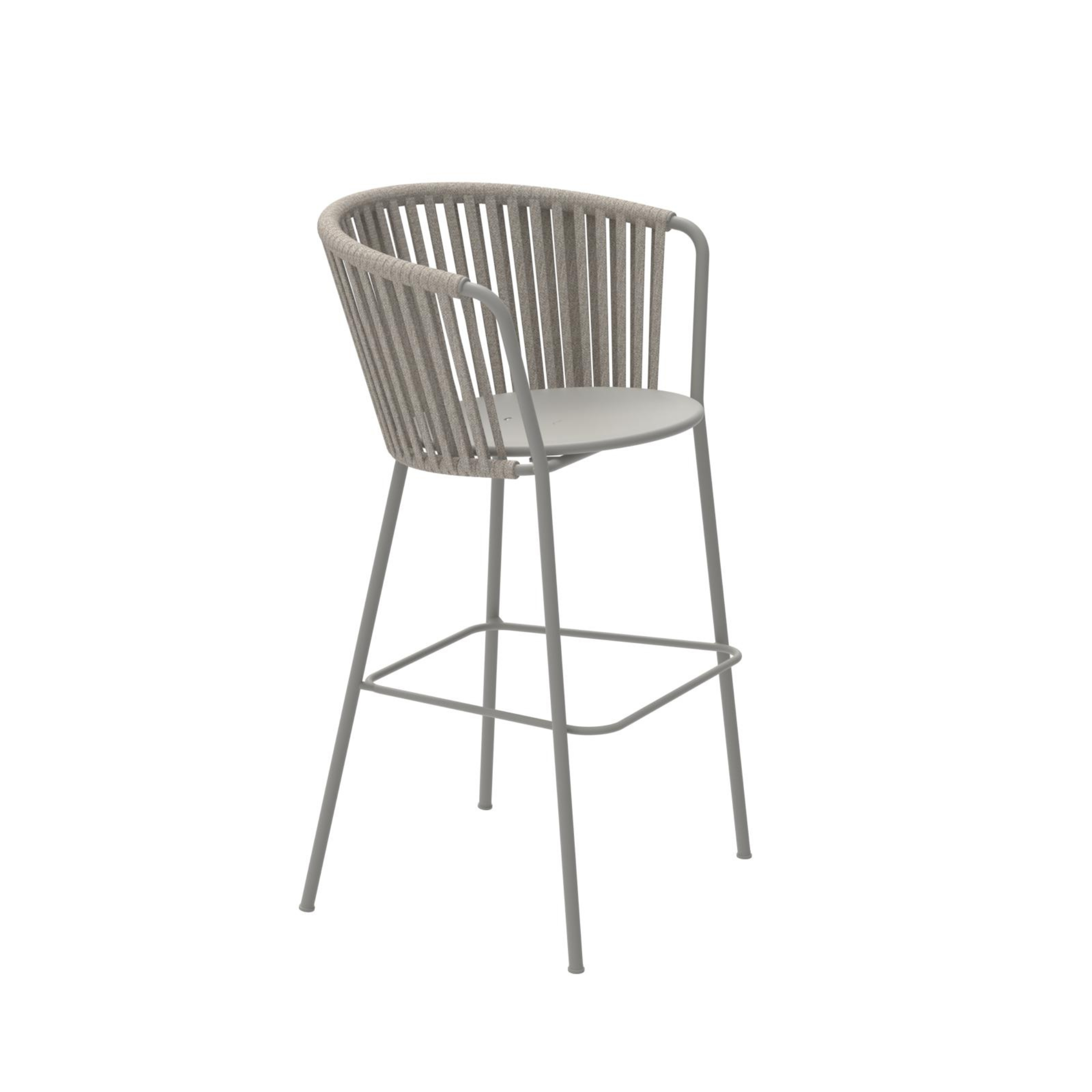 Tabouret haut en métal et corde "Daisy Rope" pour le jardin 62x53 cm 104h