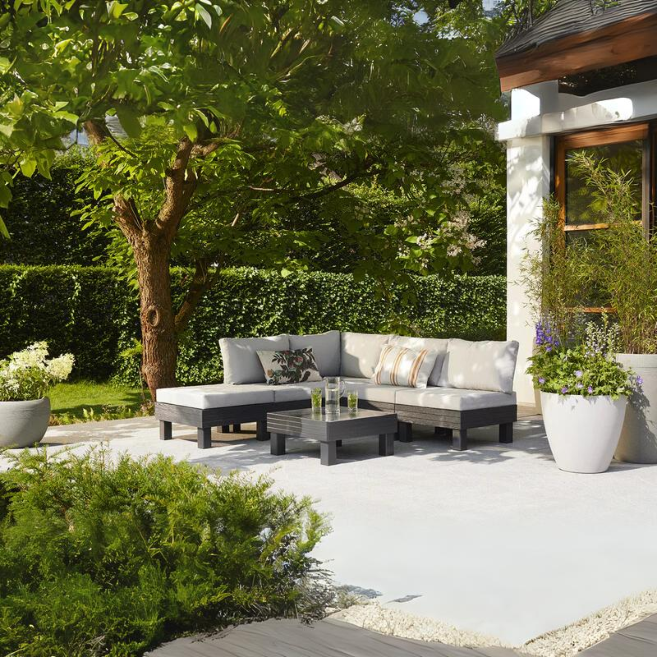 Conjunto de jardín 5 plazas "Elements" sofá 2 sillones y 1 mesa de centro modular