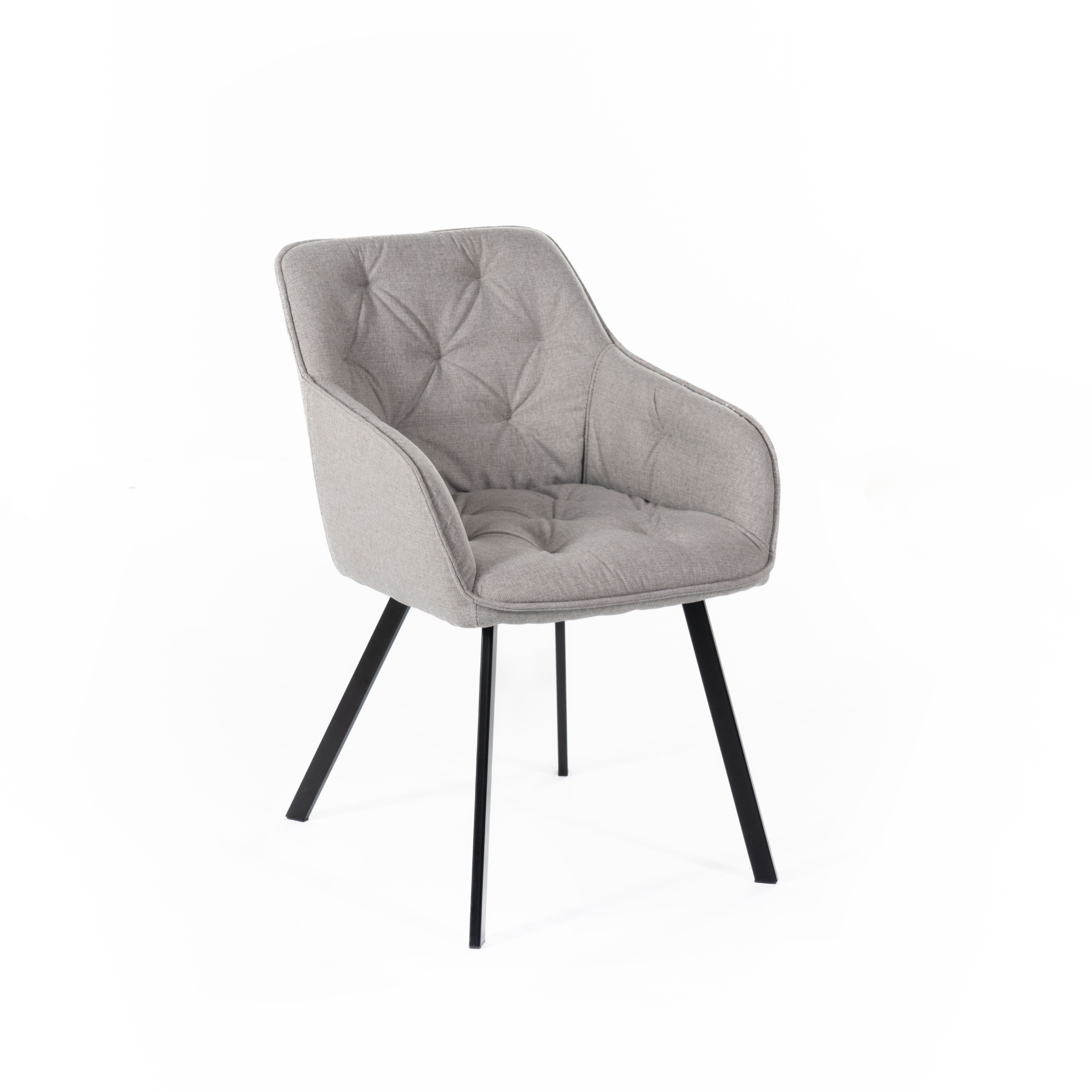 Set di sedie imbottite "Dalia" da soggiorno in tessuto gambe in metallo verniciato cm 55x60 79h