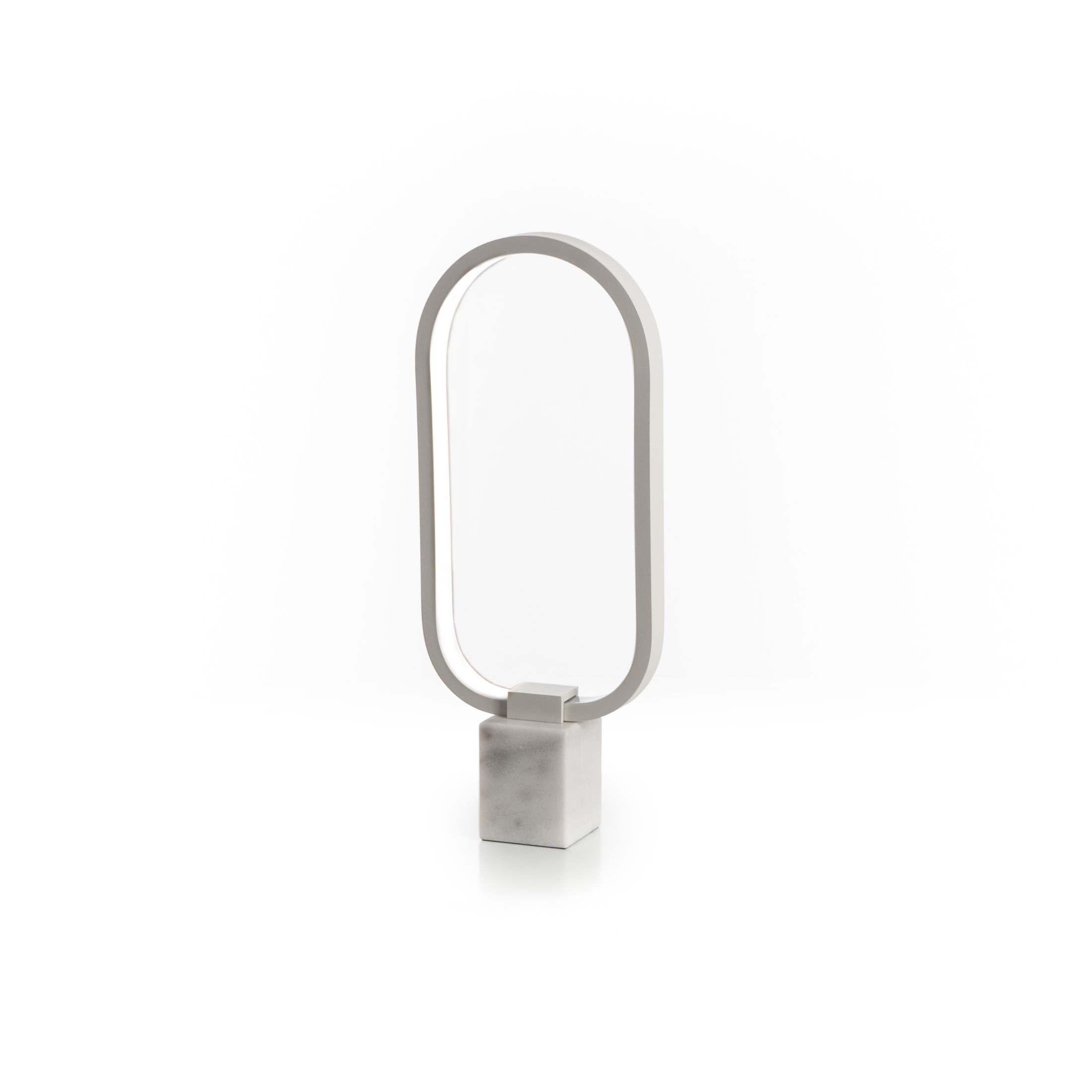 Lampada LED in metallo con base in marmo "Ciak" da terra e tavolo