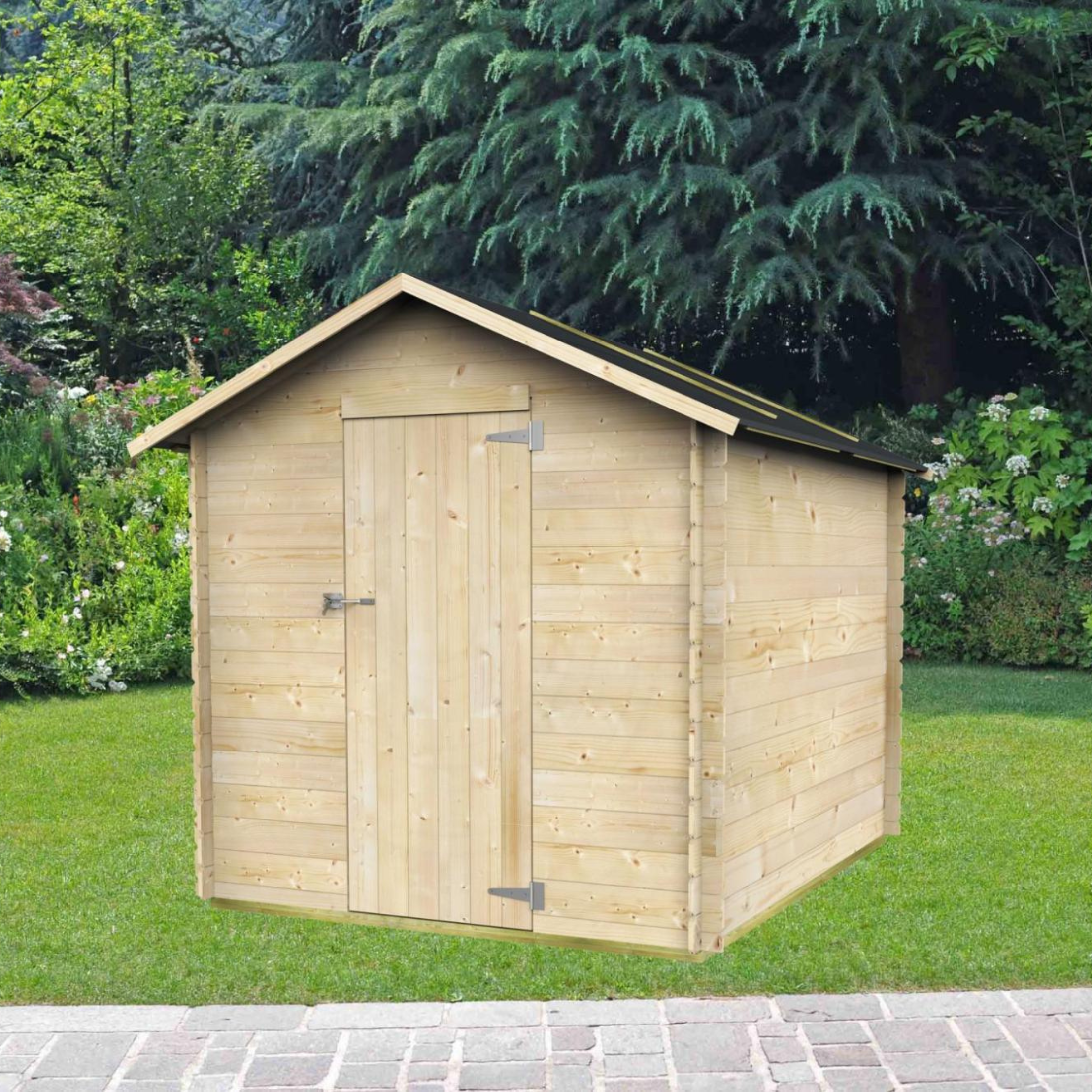 Abri de jardin en bois "Formia" porte battante simple store 178x218 cm 188h