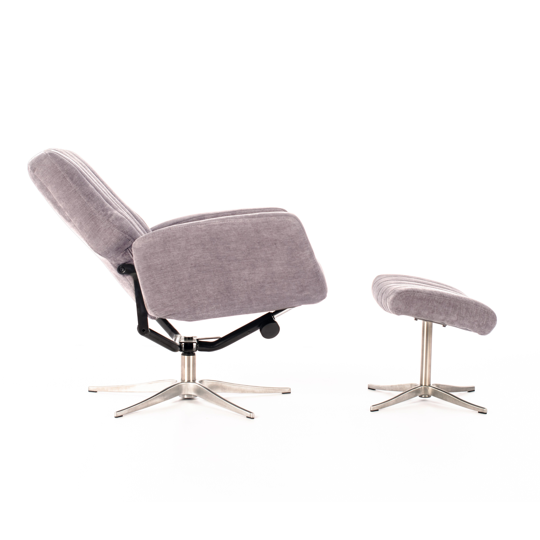 Fauteuil relaxant inclinable en velours "Alba" base chromée 70x60 cm 88h