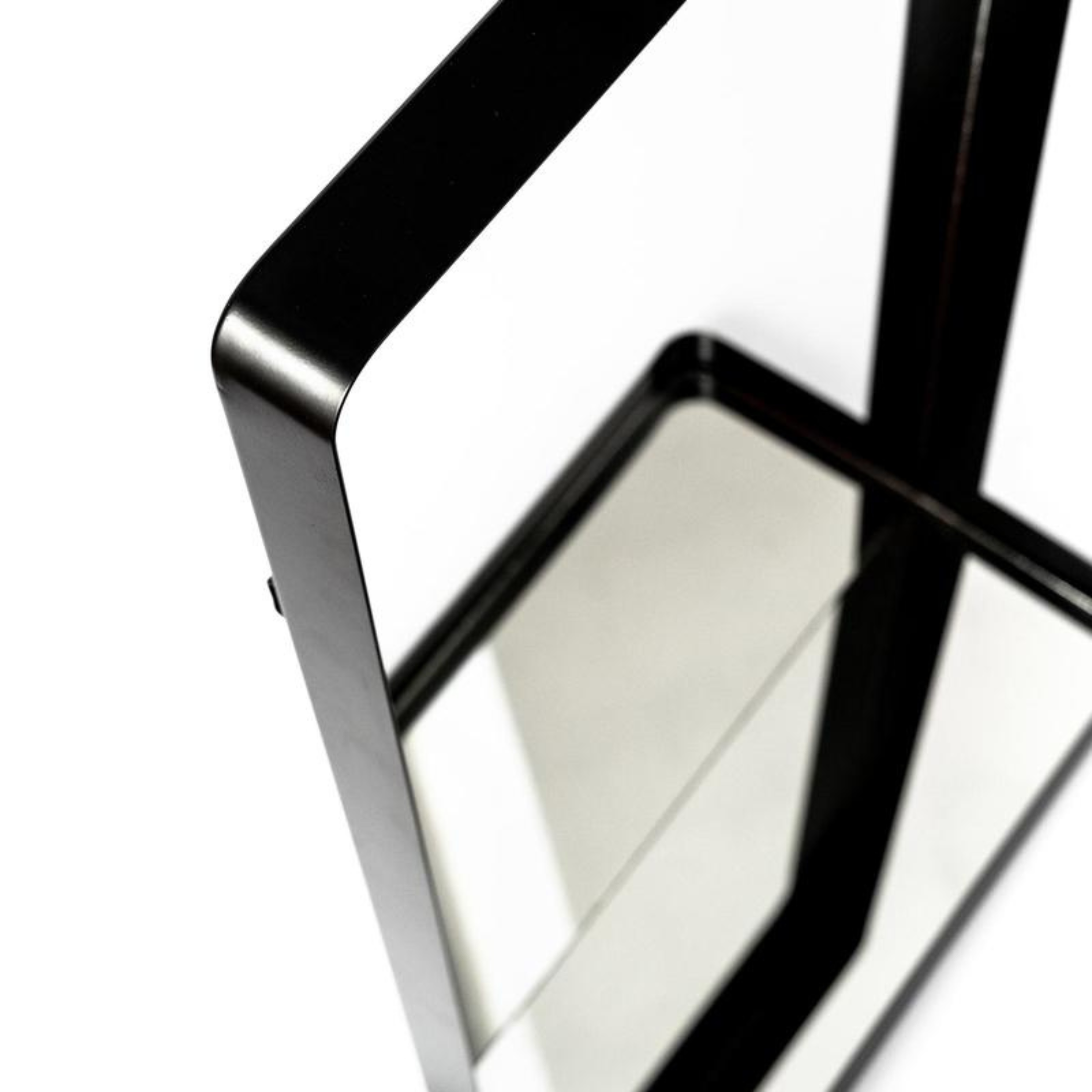 Specchio da parete rettangolare "Recife" cornice in metallo nero cm 40x15 70h