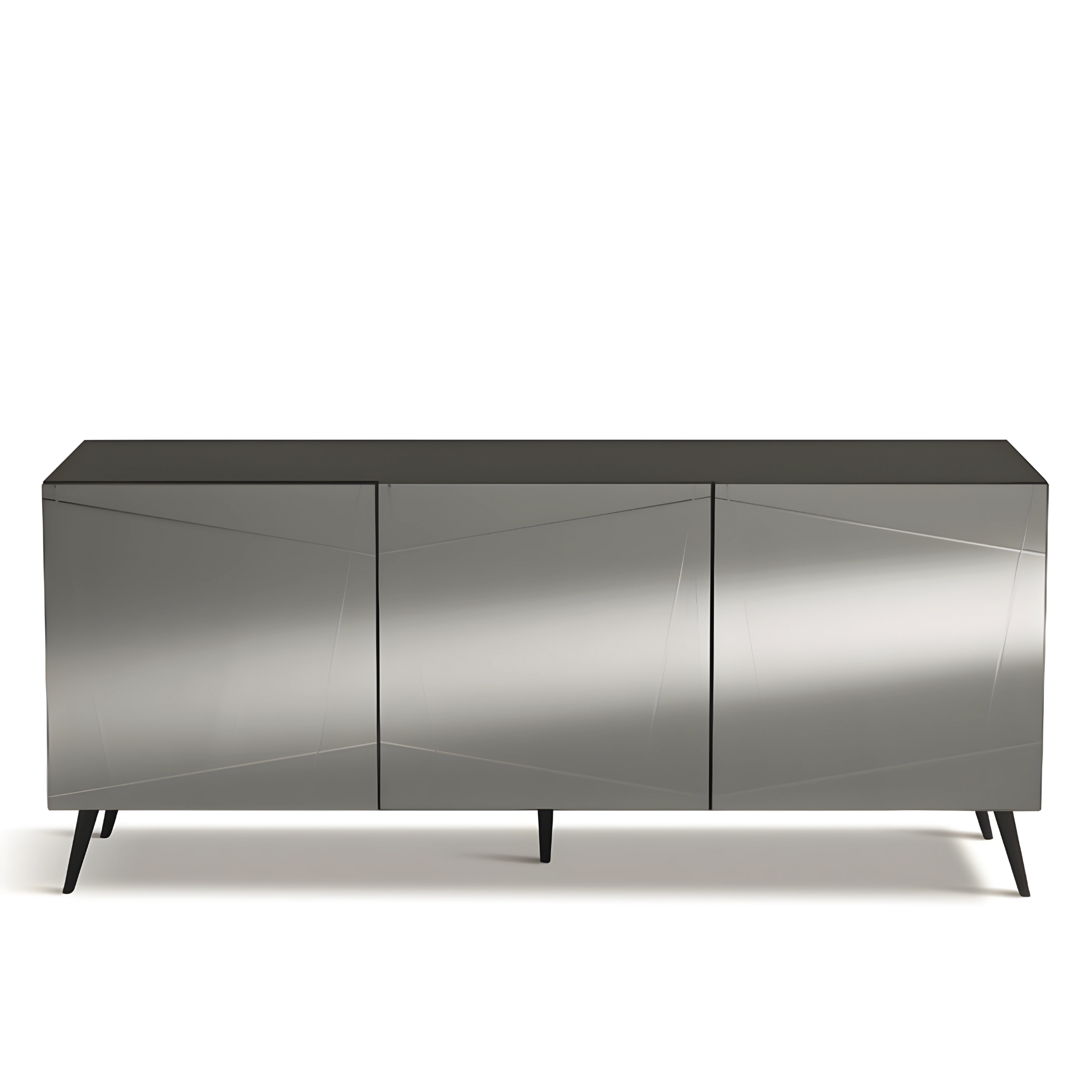 Buffet moderne déjà assemblé en bois "Iside" 3 portes miroir 180x50 h80 cm