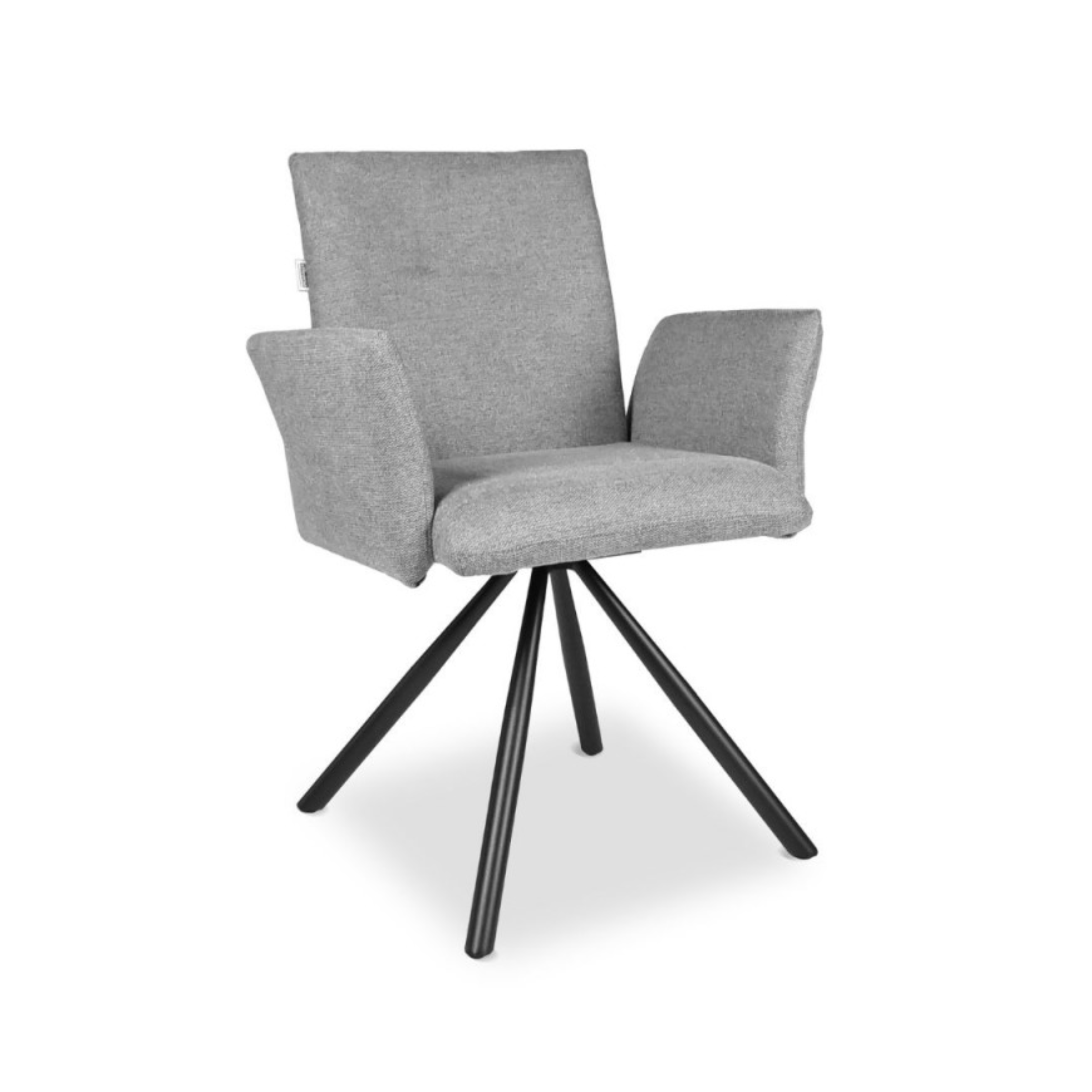 Set di sedie da pranzo girevoli "Mosaic" imbottite in tessuto con gambe in metallo nere cm 66x63 88h