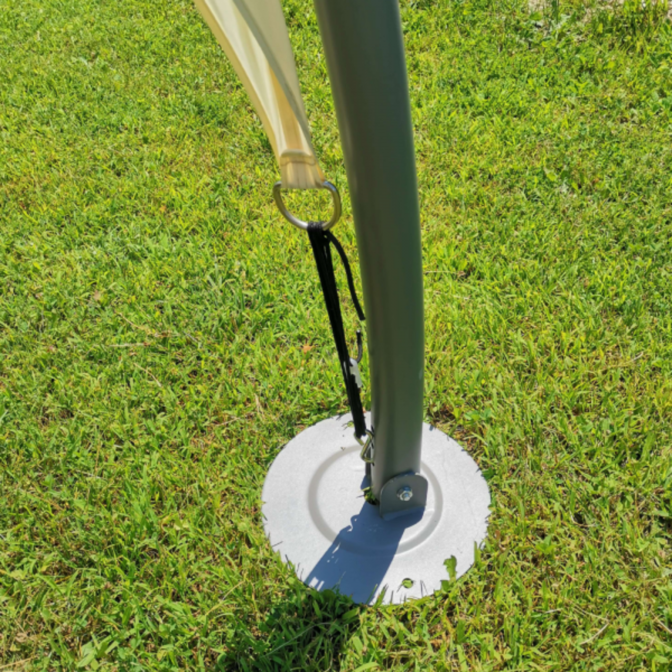 Cenador de jardín "Igloo" de acero y lona color crudo 350x350 cm 275h