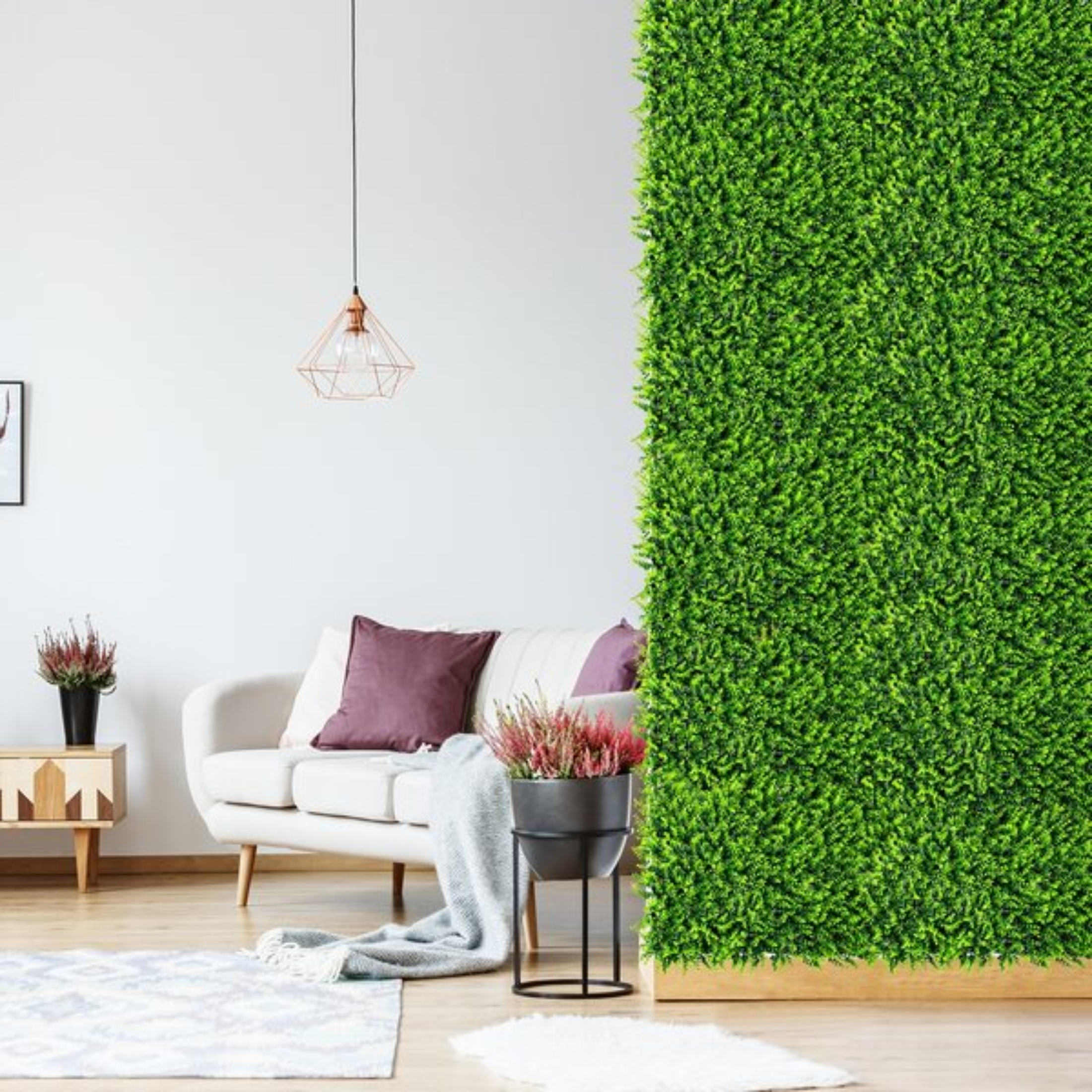 Set di 2 siepi artificiali "Green" per parete in polipropilene cm 100x100