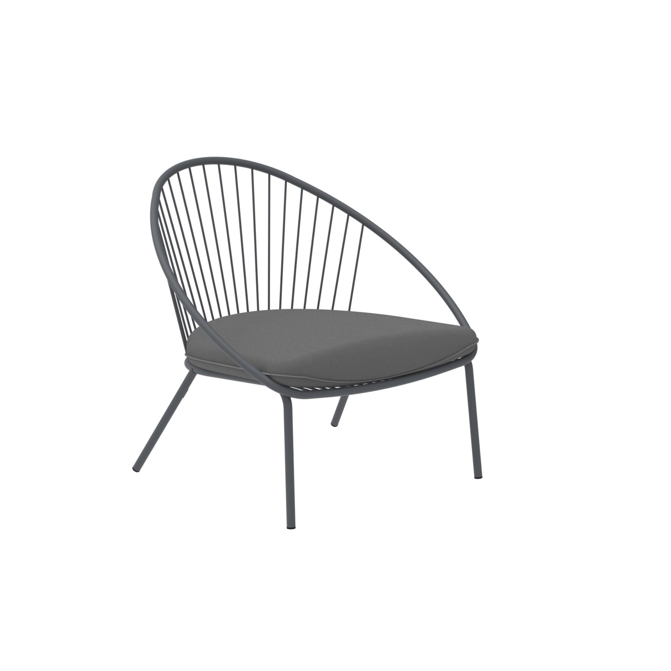 Fauteuil bas de jardin en métal "Aria" chaise longue empilable 82x86 cm 87h