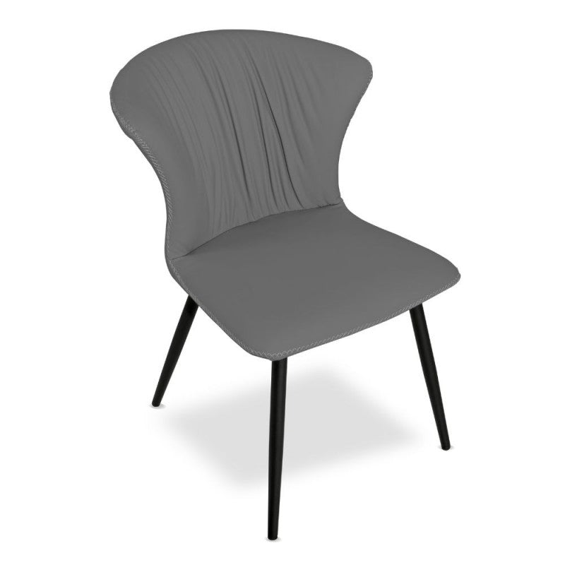 Set di sedie da pranzo "Core" imbottite in ecopelle con gambe in metallo nere cm 56x61 84h