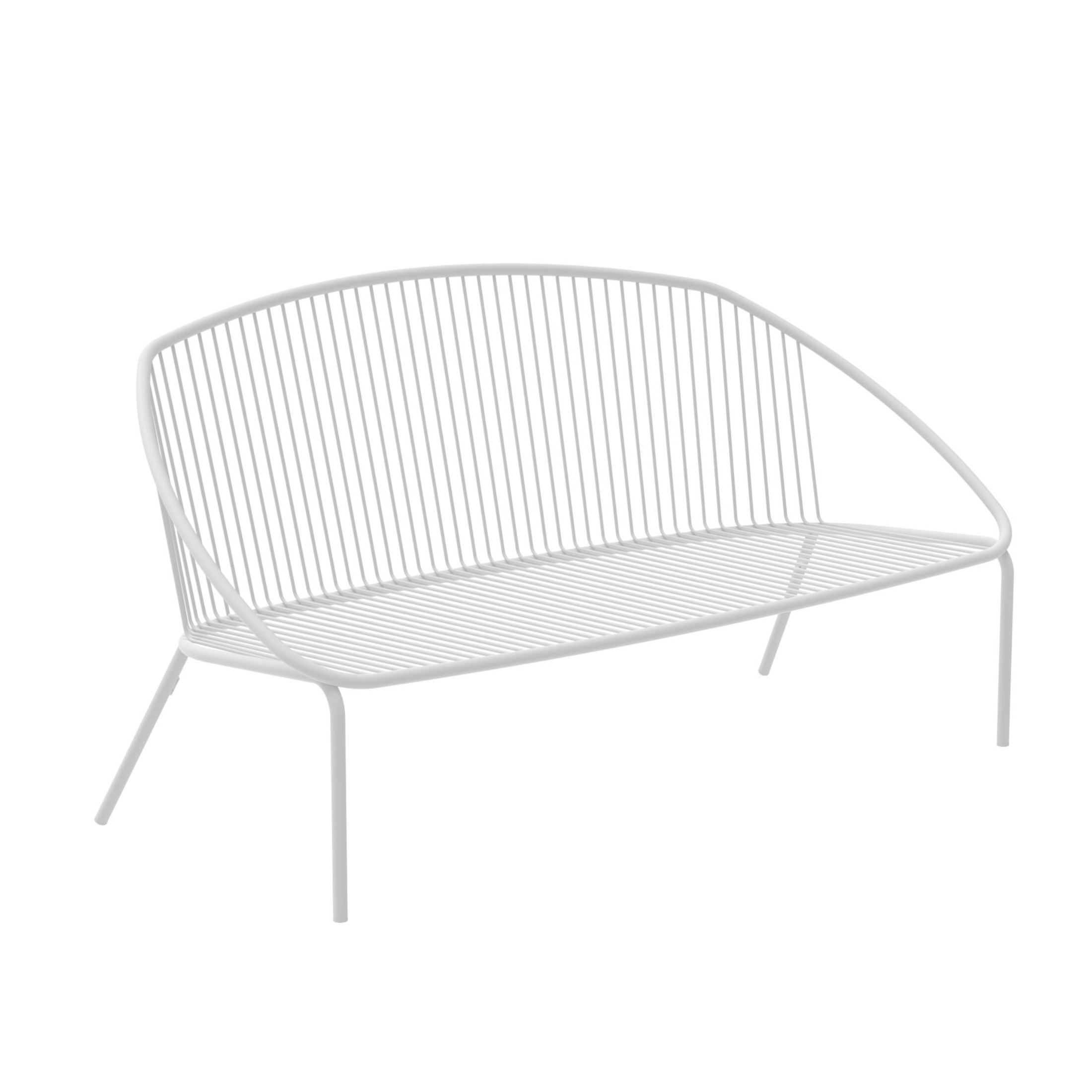 Canapé de jardin en métal "Aria" banquette lounge empilable 160x81 cm 85h