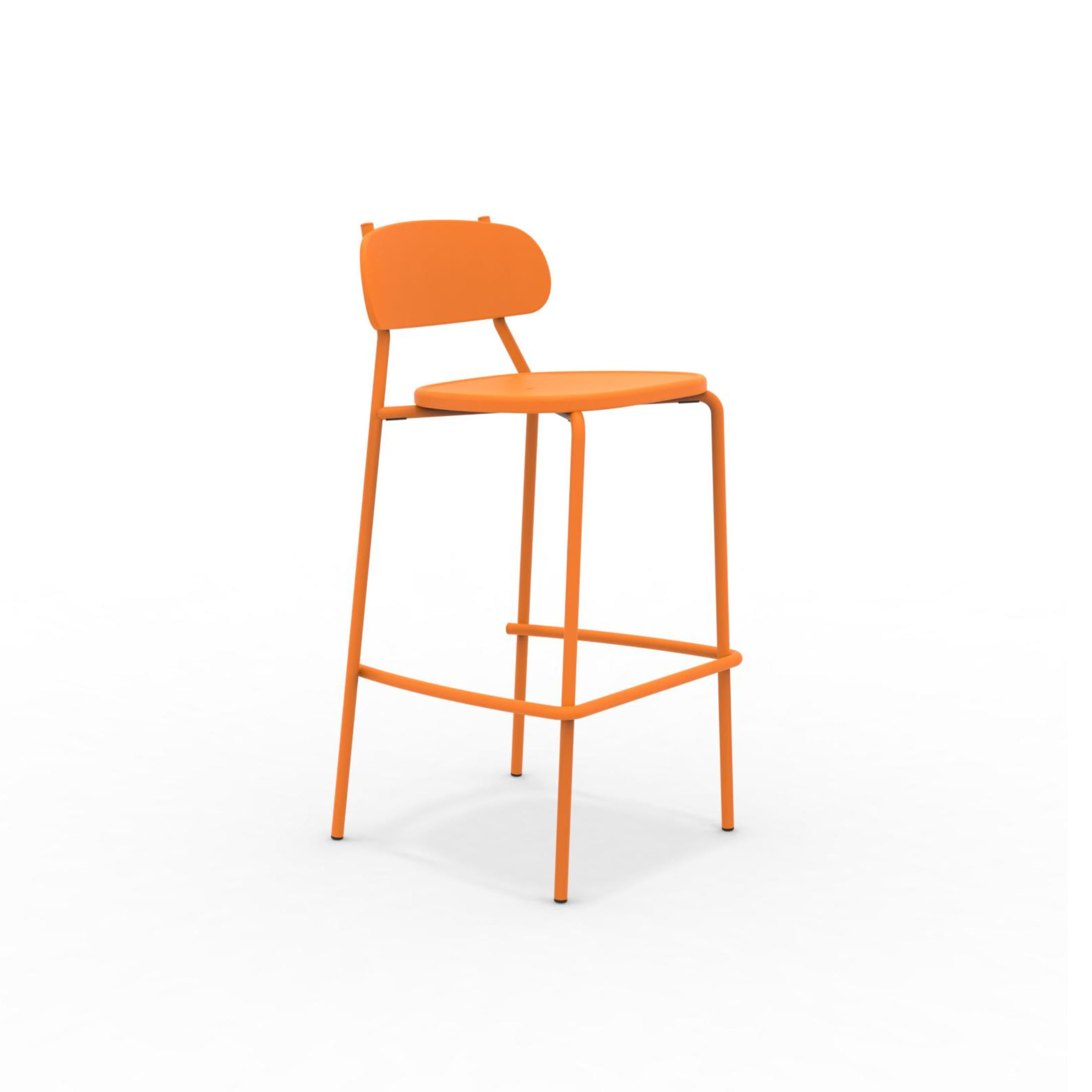 Set di sgabelli da giardino "Fox" impilabili in metallo verniciato cm 48x50 98h