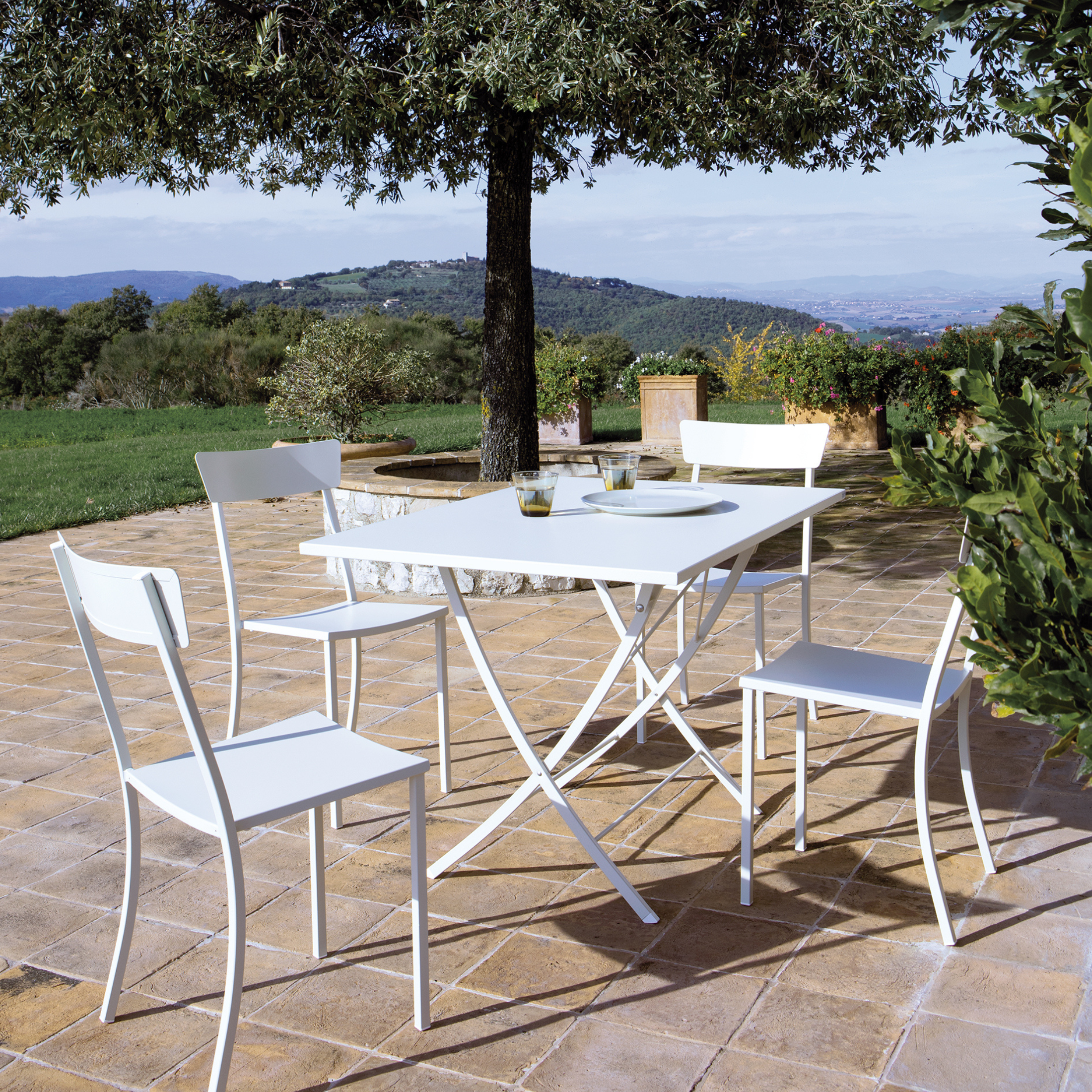 Table pliante rectangulaire "Vegas" en métal galvanisé pour jardin h 75 cm