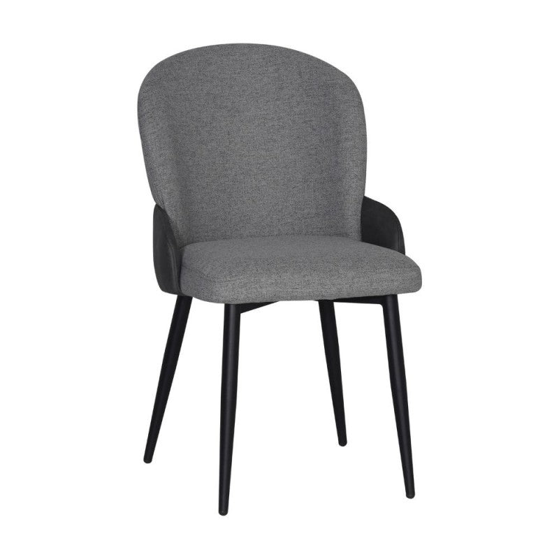 Set di sedie da pranzo "Simo" imbottite in tessuto ed ecopelle con gambe in metallo cm 52x60 87h
