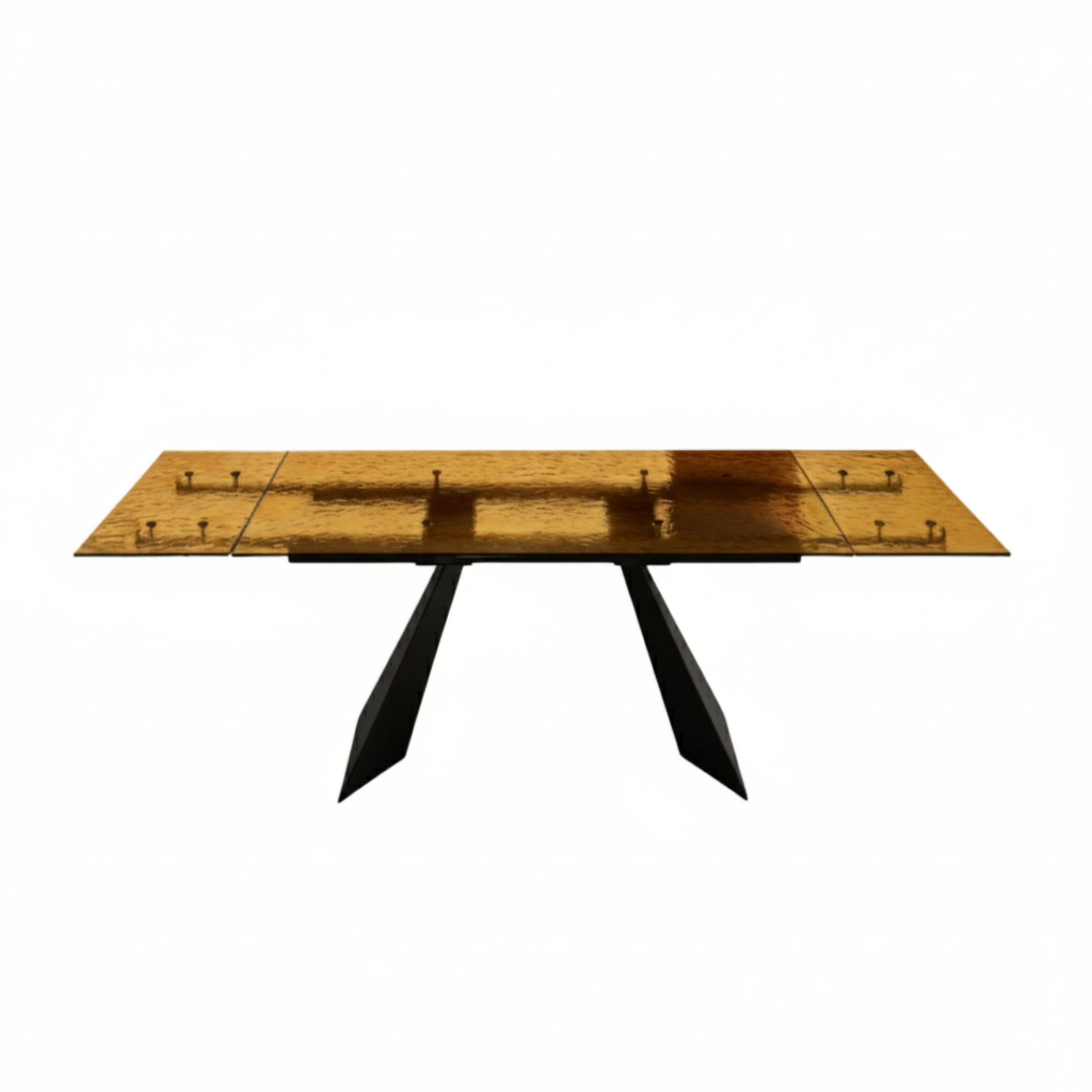 Tavolo rettangolare "Walter" allungabile con piano in vetro martellato trasparente cm 160/240x90 75h