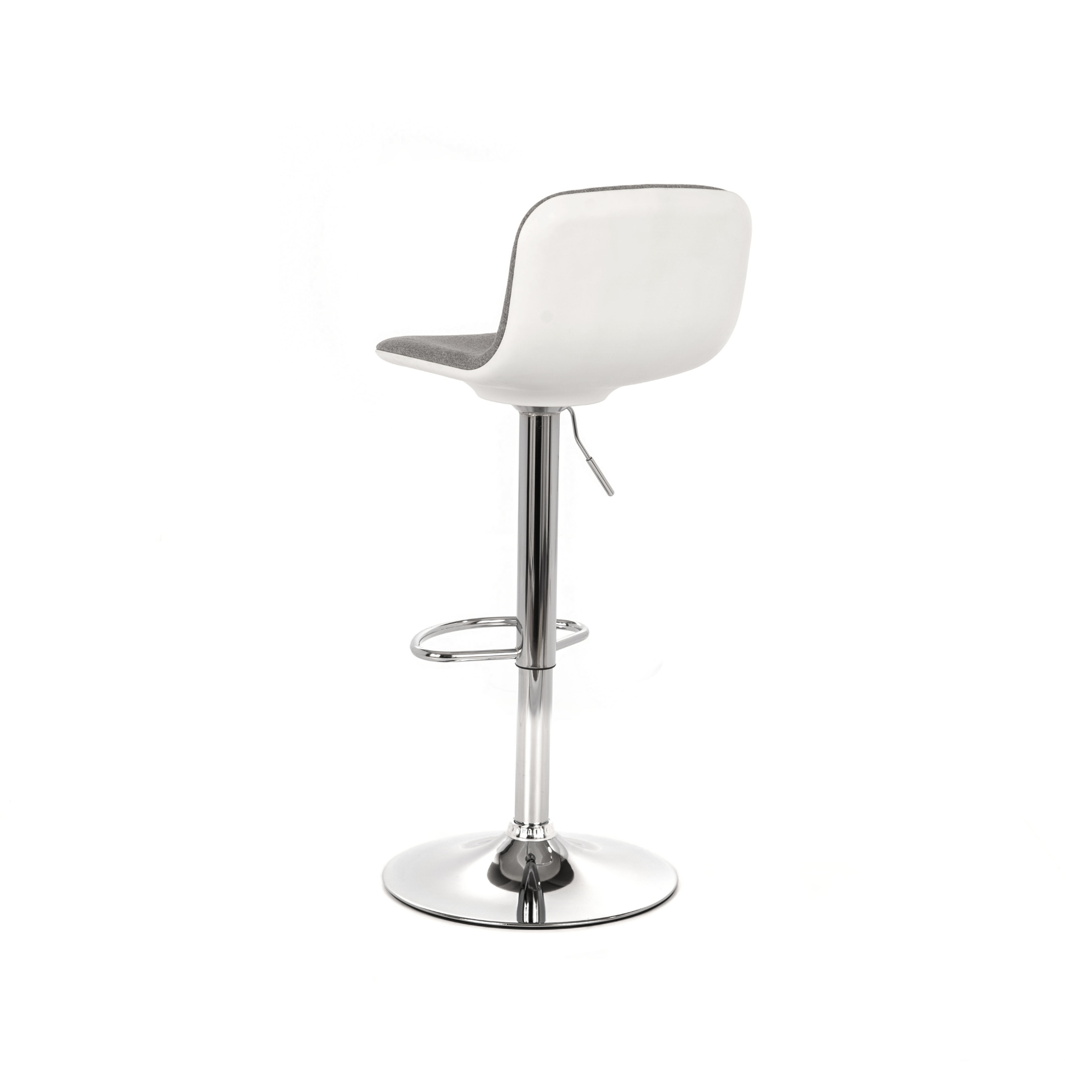 Tabouret haut en tissu "Jimmy" avec repose-pieds et vérin à gaz 36x38,5 cm 88h