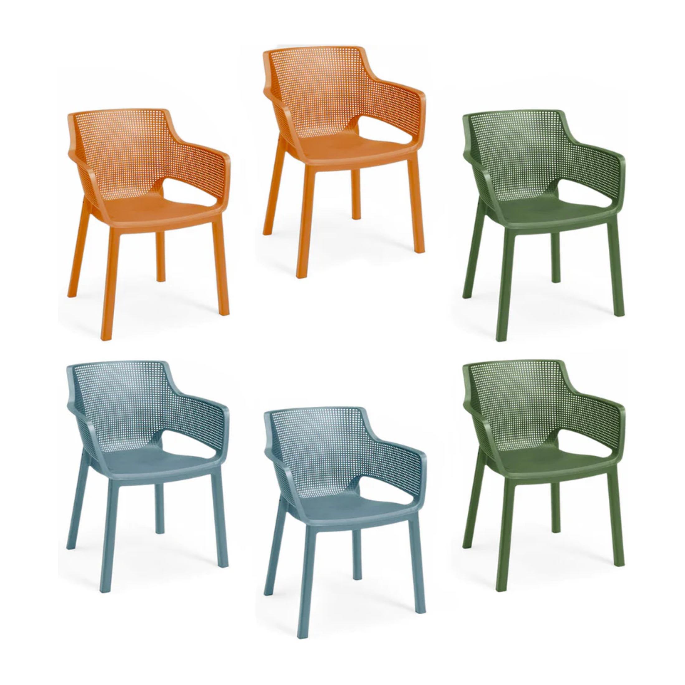 Juego de 6 sillas de exterior "Vancouver" 57,7x62,5 cm 79h