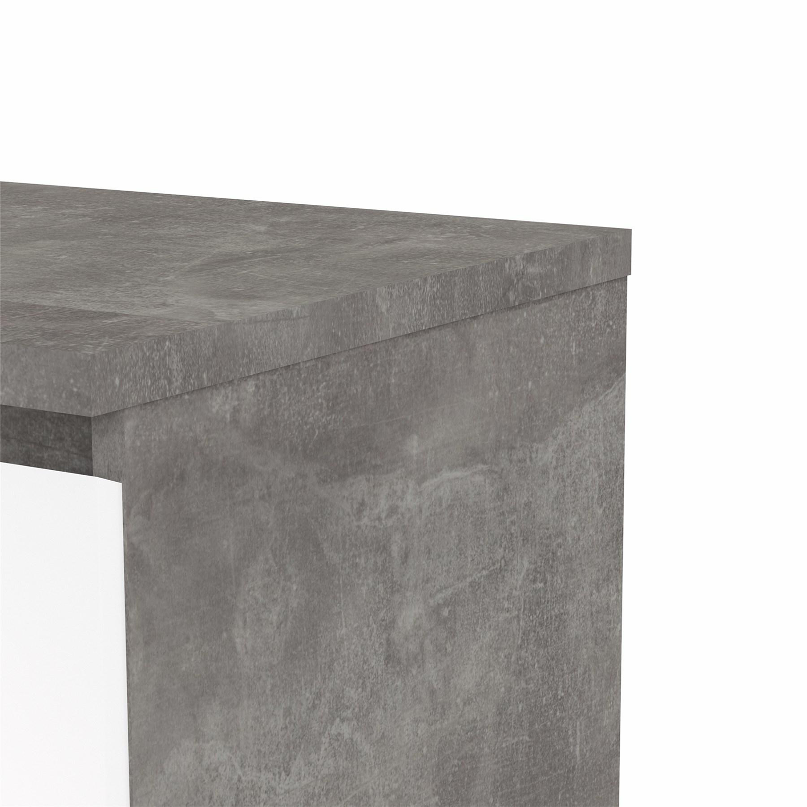 Madia credenza a buffet in legno "Naia" mobile cassettiera bianco e cemento