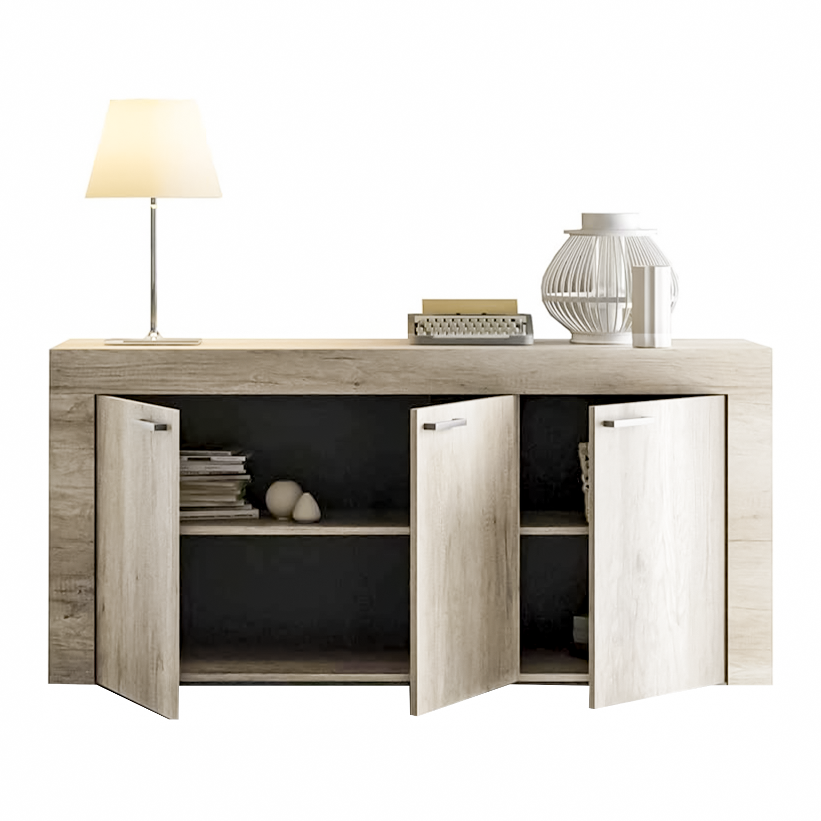 Madia credenza a buffet "K083" mobile in legno a 3 ante da soggiorno cm 150x41 82h