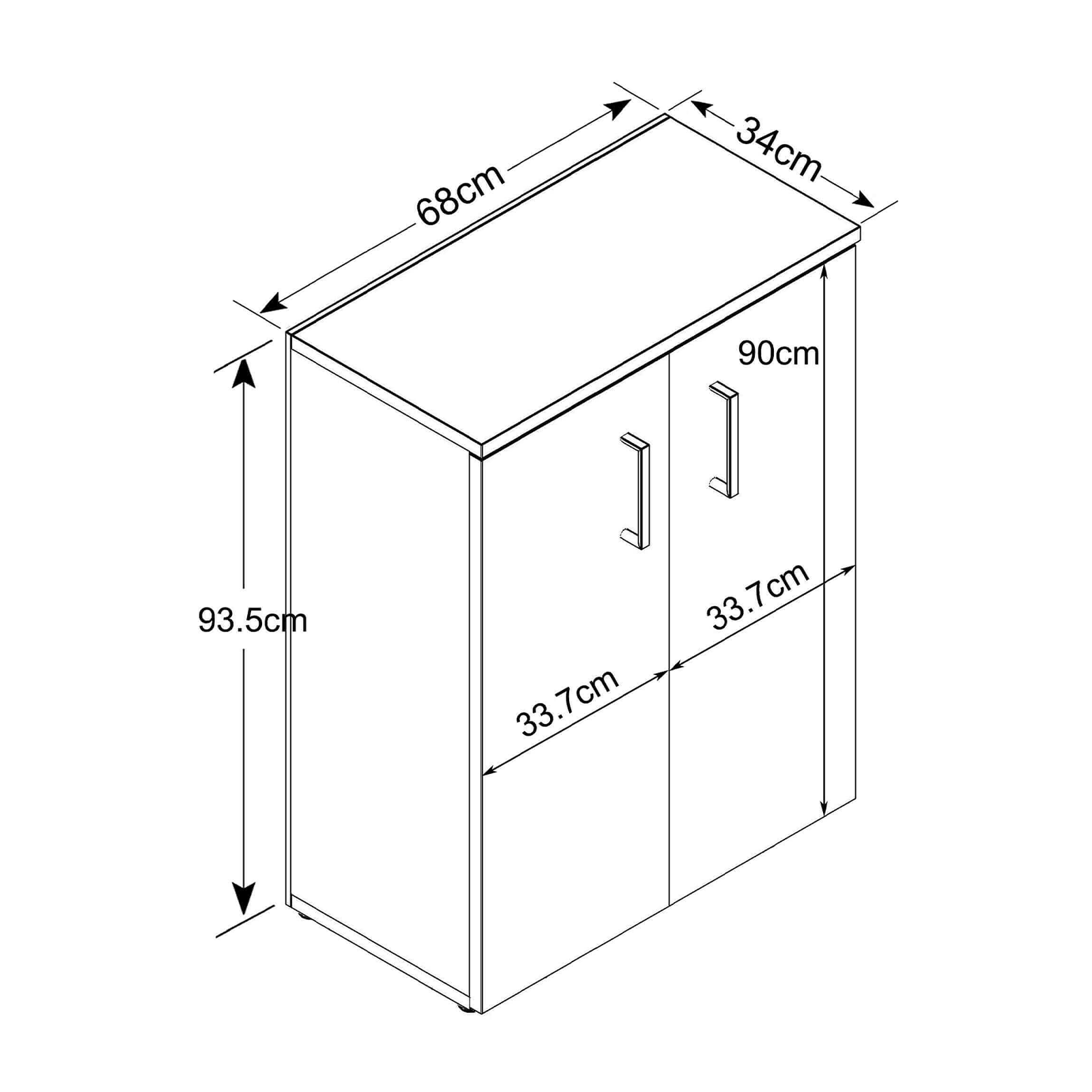 Mobile da soggiorno in legno "K105" 2 ante a battente cm 68x34 95h