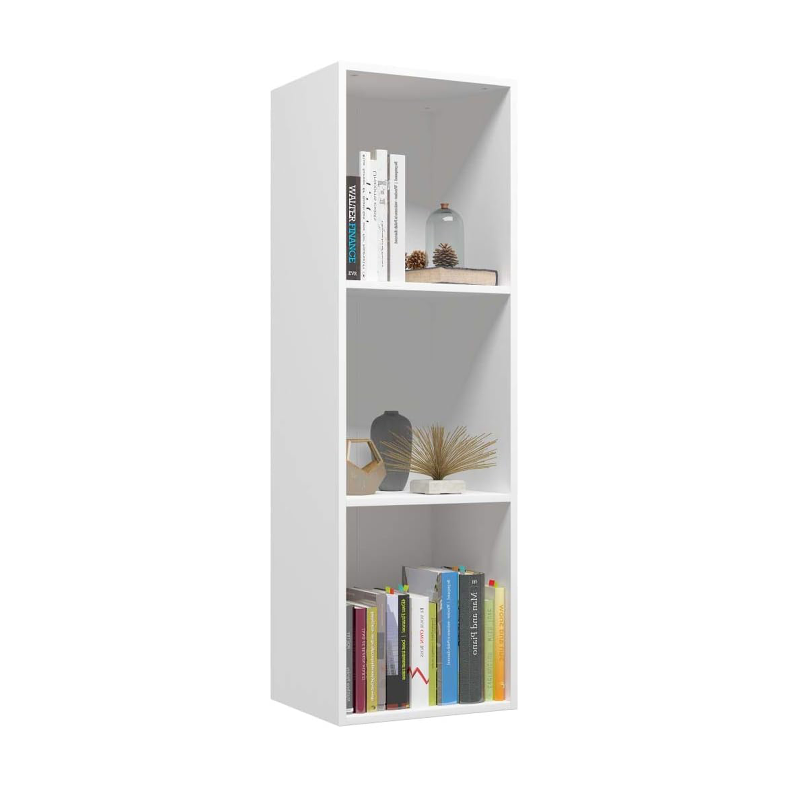 Bibliothèque ouverte haute Cubo à 3 compartiments en bois mélaminé 31x30 cm 91h