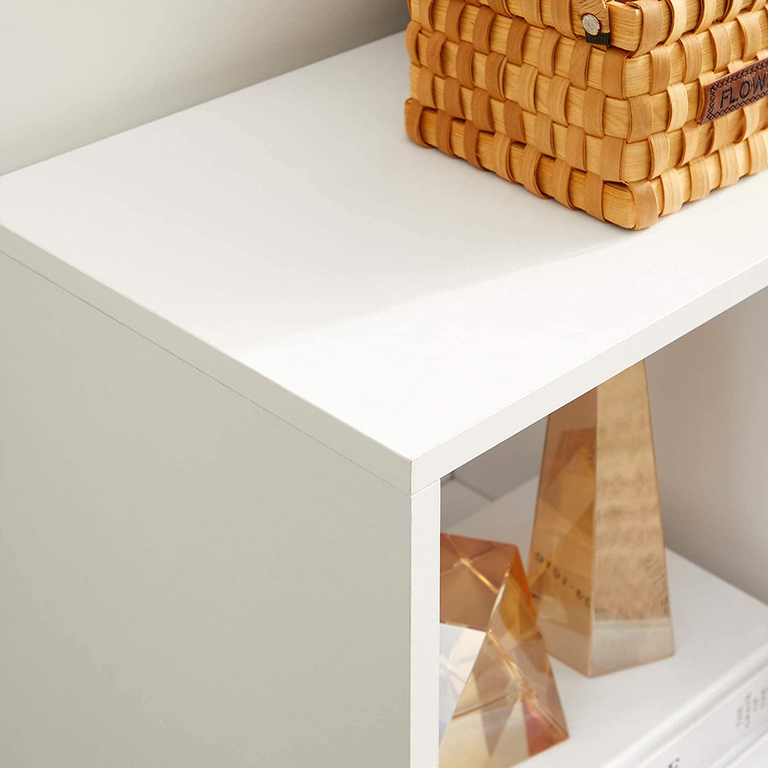 Librería abierta Box con 6 compartimentos blanco y roble en madera melamina 108x28 cm 110h