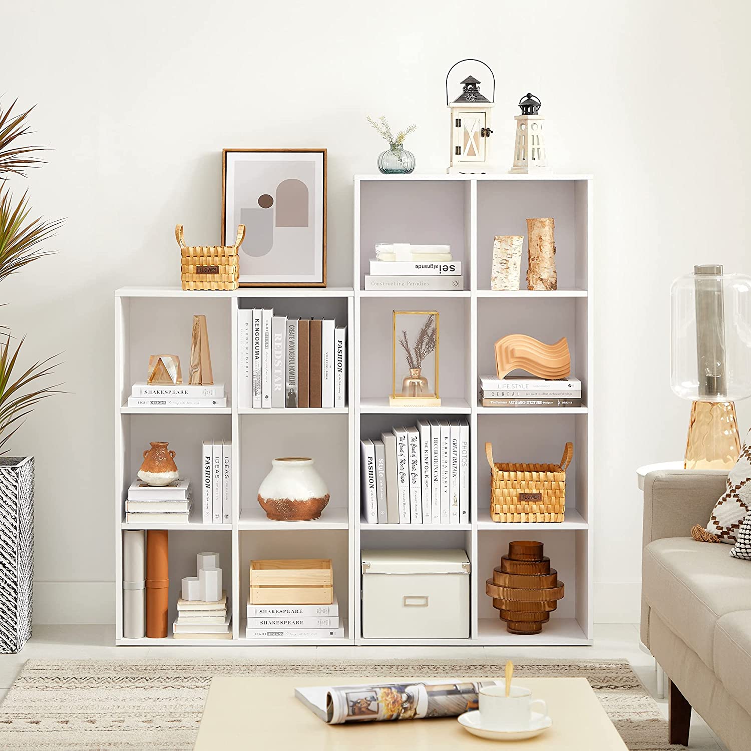 Libreria a giorno "Cubo" 6 vani in legno melaminico cm 61x30 91h