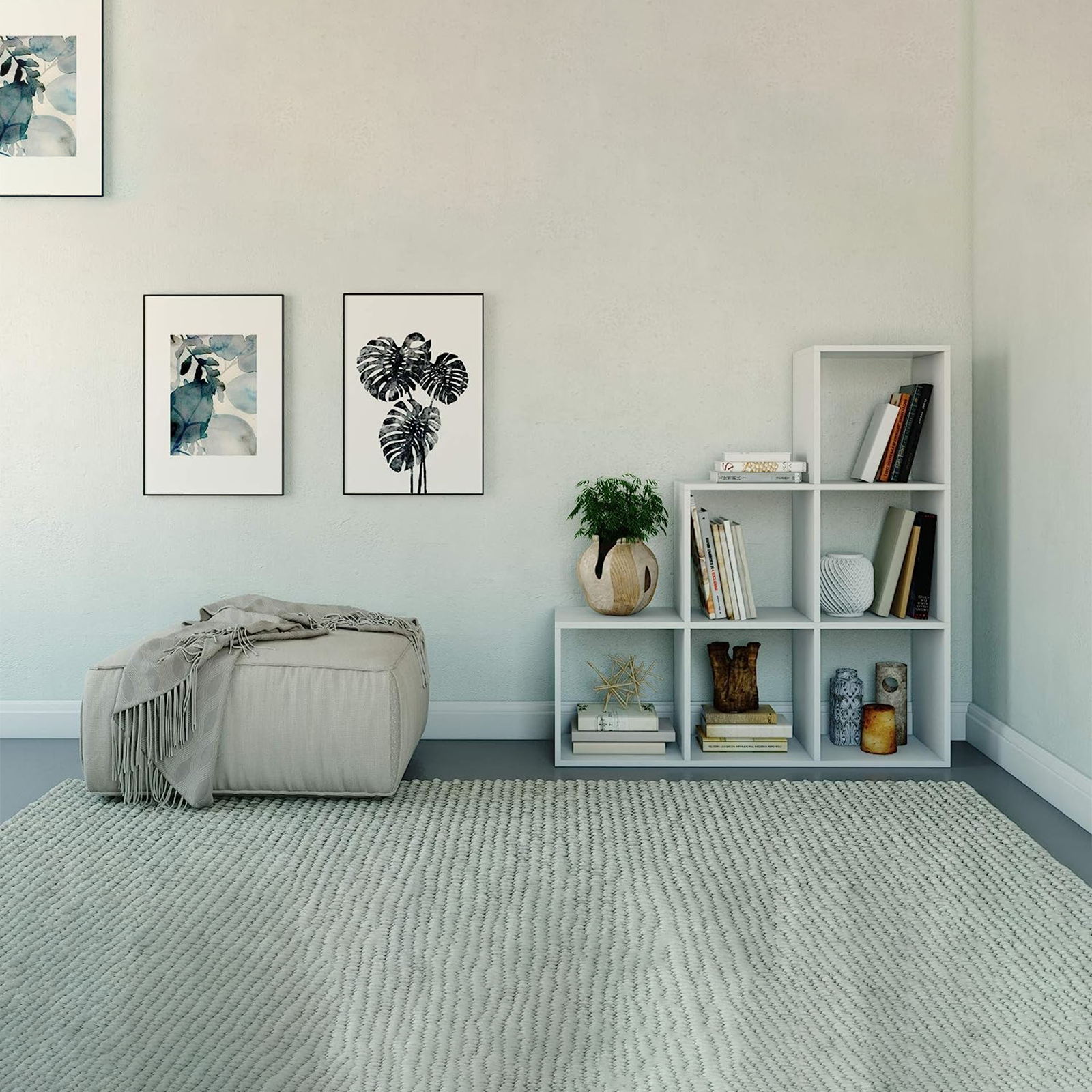 Libreria a giorno "Scala" con 6 vani in legno melaminico cm 105x33 109h