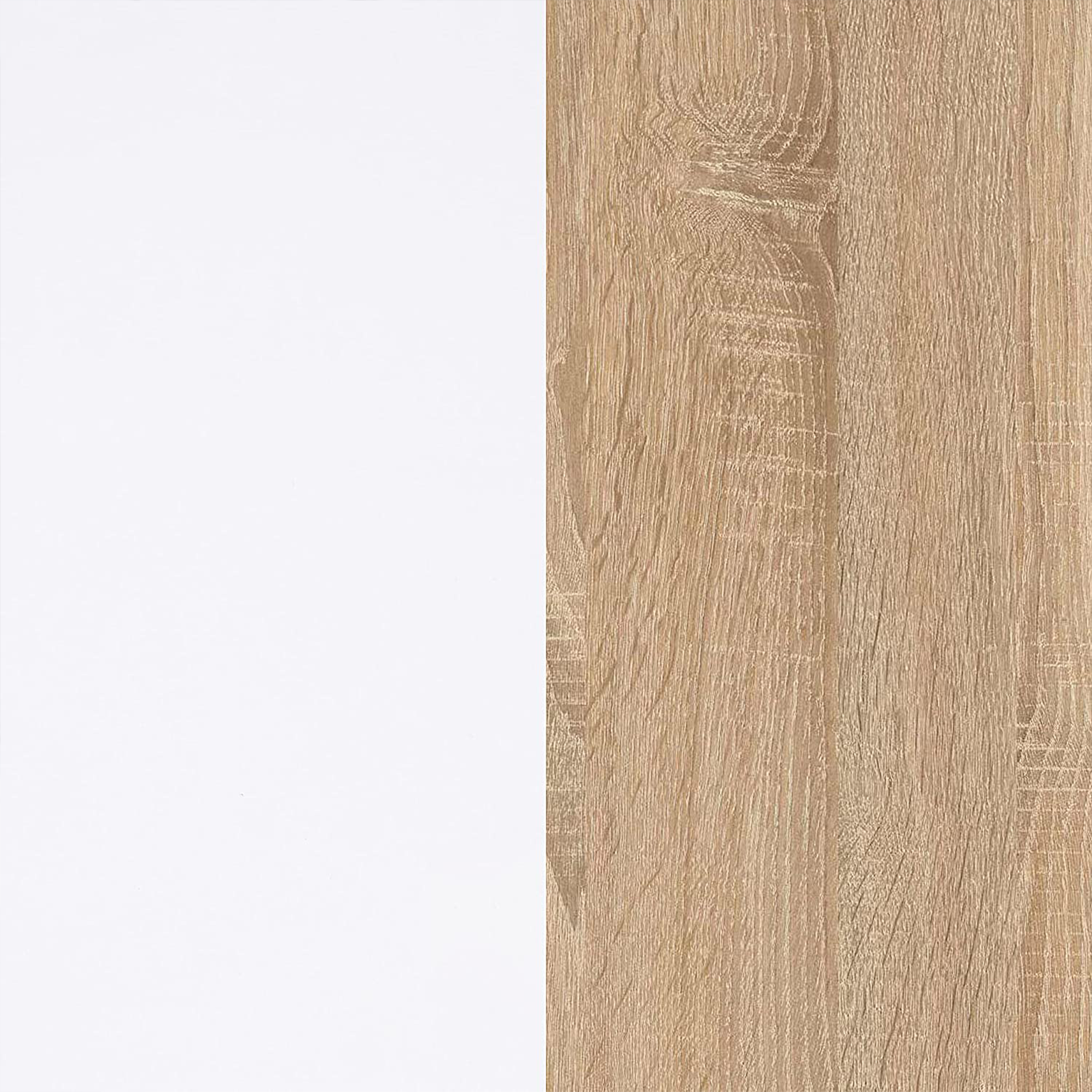 Bibliothèque ouverte Box avec 6 compartiments blanc et chêne en bois mélaminé 108x28 cm 110h