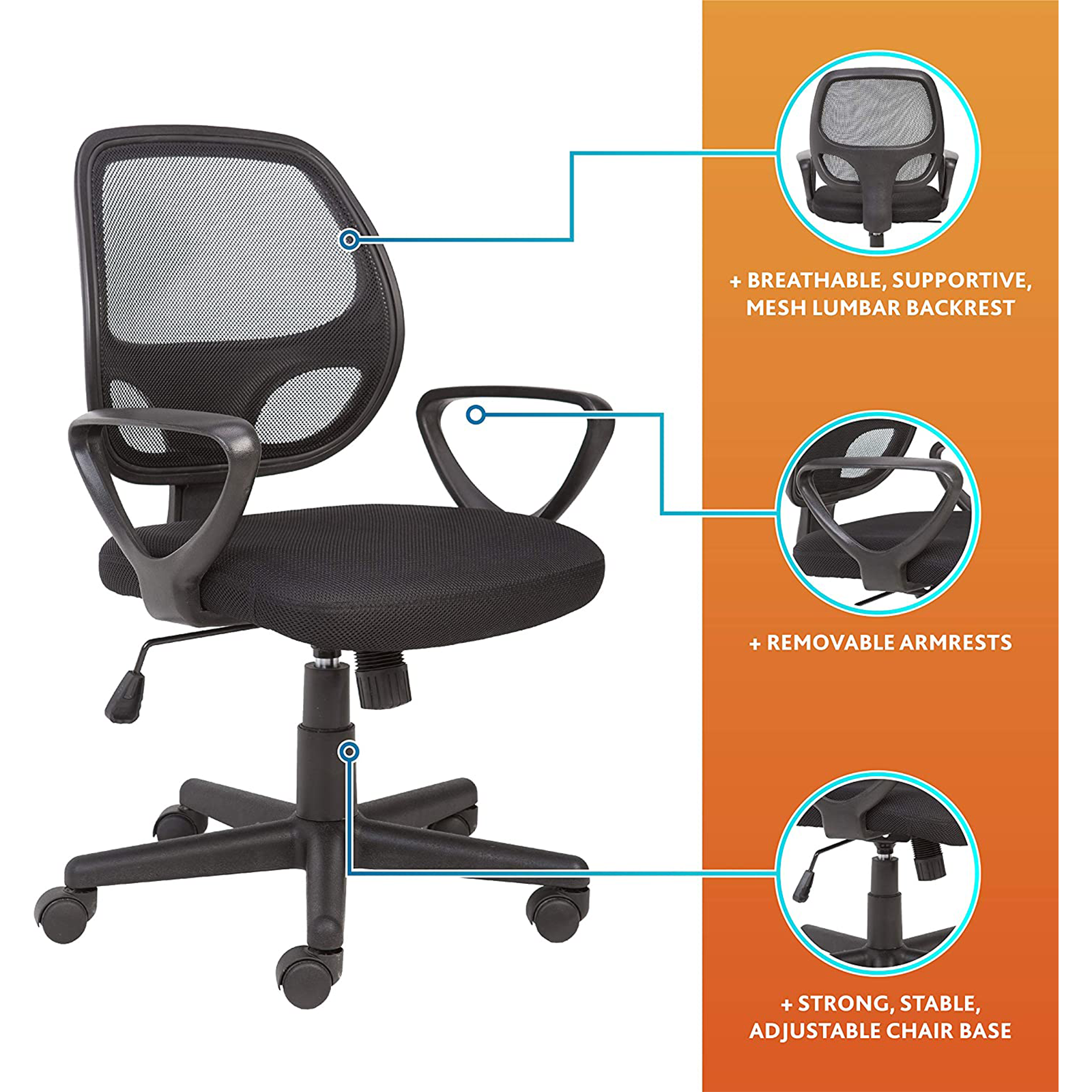 Silla de oficina giratoria New Manager sillón ejecutivo con ruedas y soporte gaming
