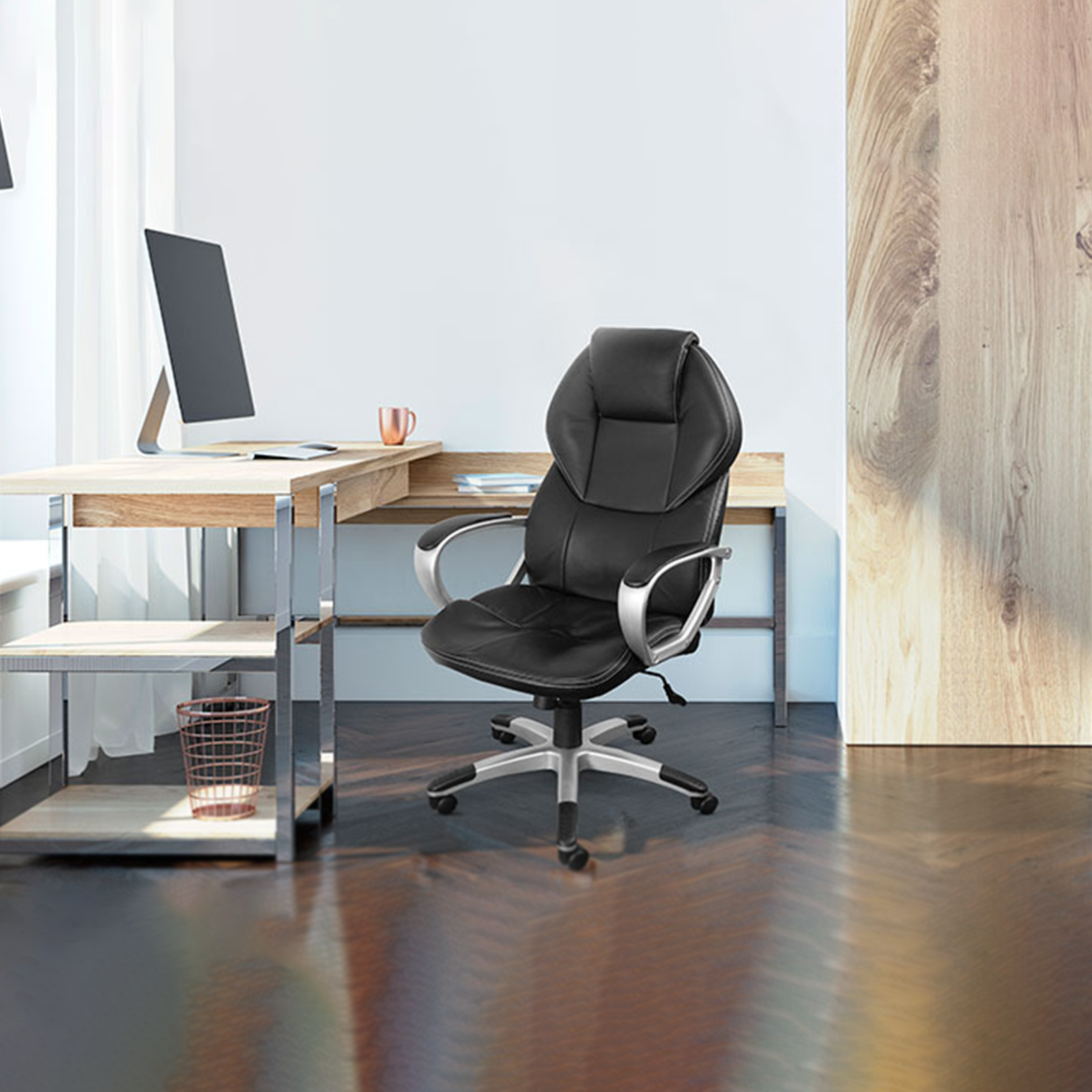 Sedia girevole da ufficio "1110" poltrona direzionale con ruote e alza persona da gaming