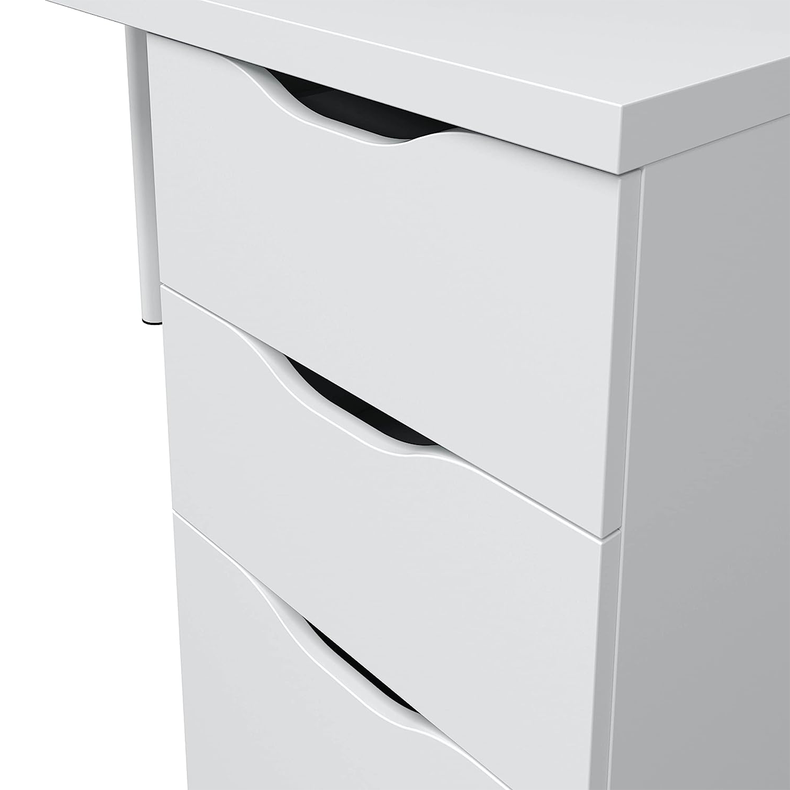 Bureau Athena en aggloméré blanc avec 3 tiroirs et pieds en métal 138x60 cm 74h