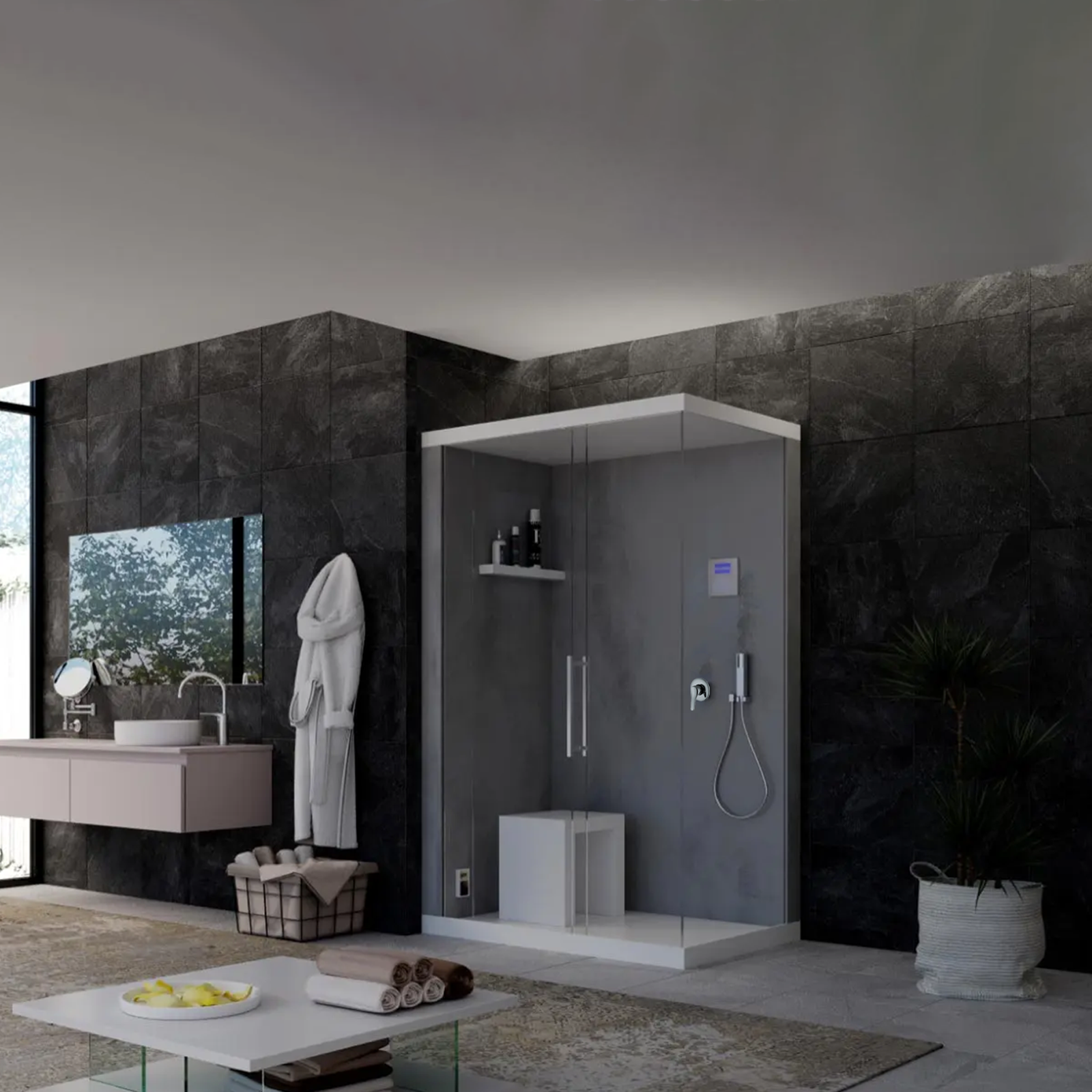 Miscelatore per doccia "King" in ottone cromato a incasso ø 42 mm