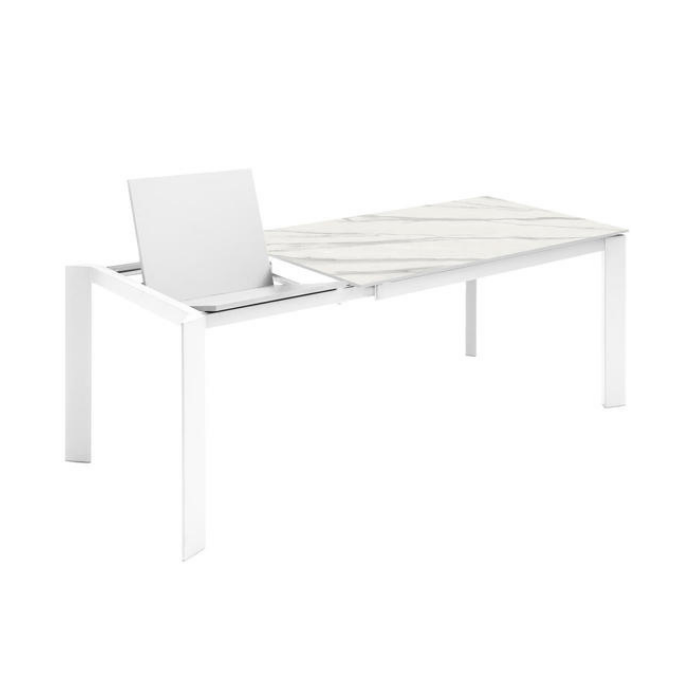 Mesa extensible de cerámica "David" efecto mármol "David" cm 140/190x90 76h