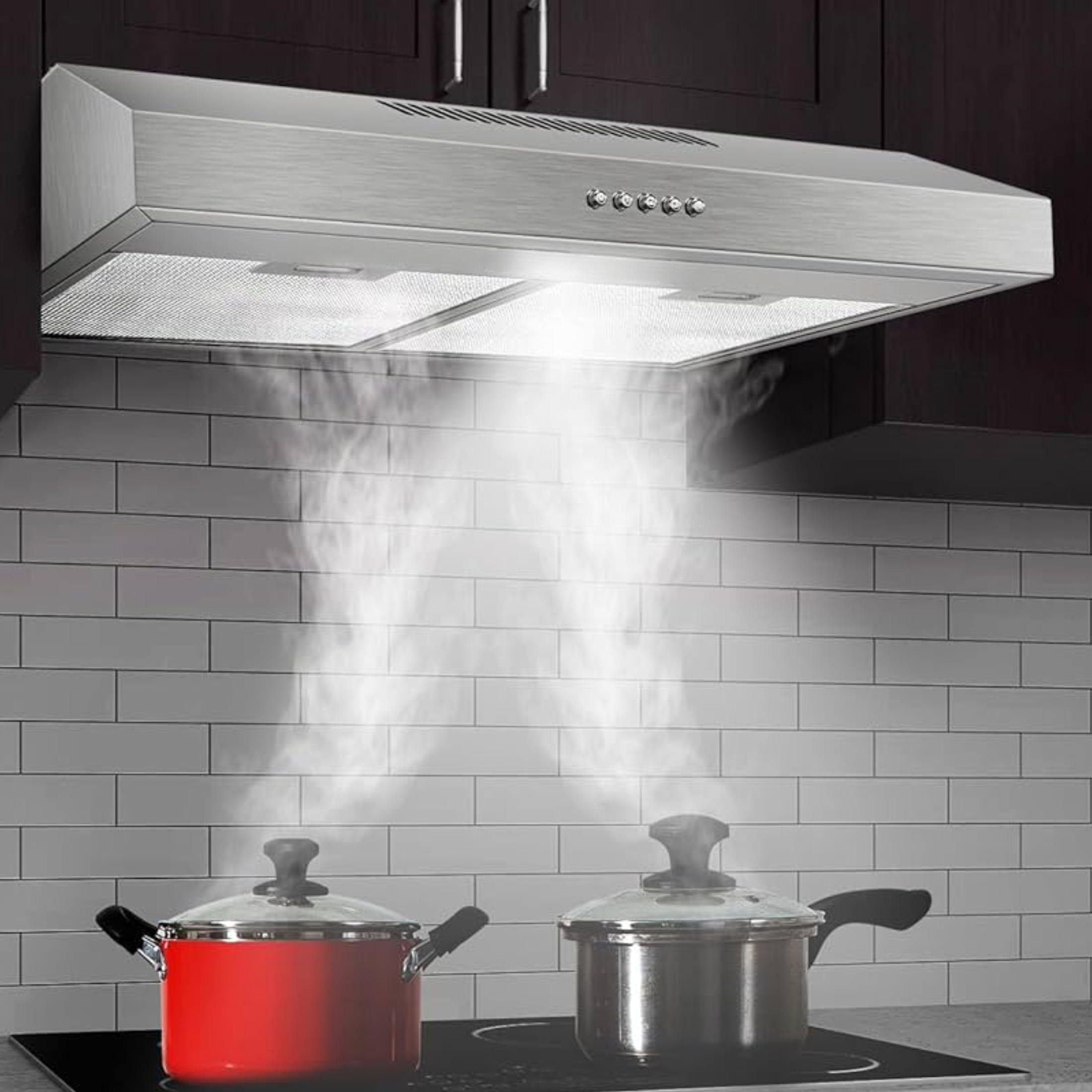 Cappa aspirante elettrica per cucina "Giulia" con lampada cm 60x47 13h