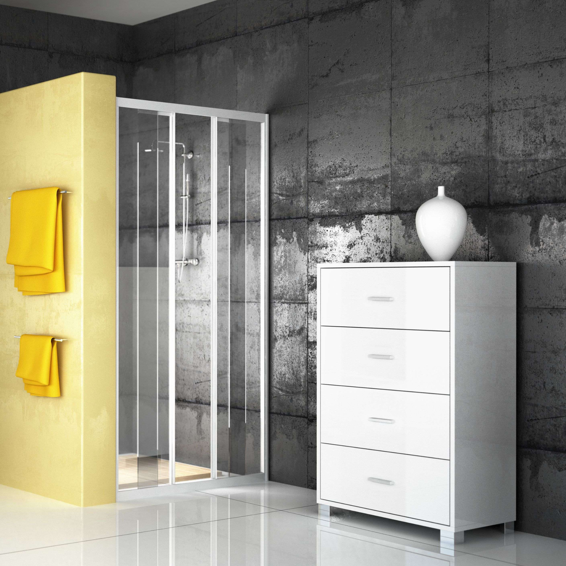 Cassettiera mobile in legno "Project" 4 cassetti multifunzione cm 71x41 110h