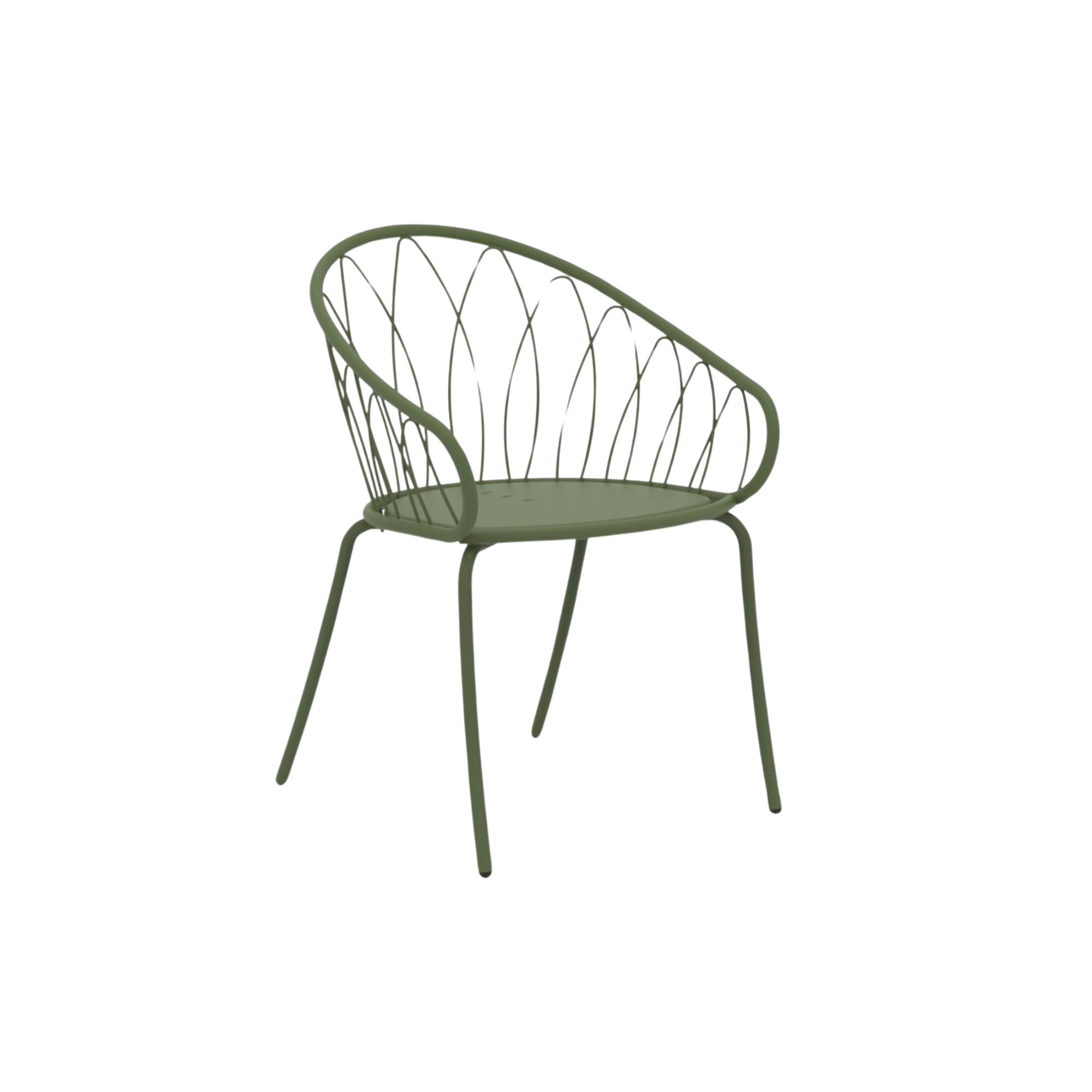 Set di sedie da giardino in metallo verniciato "Flora" impilabili cm 59x56 81h