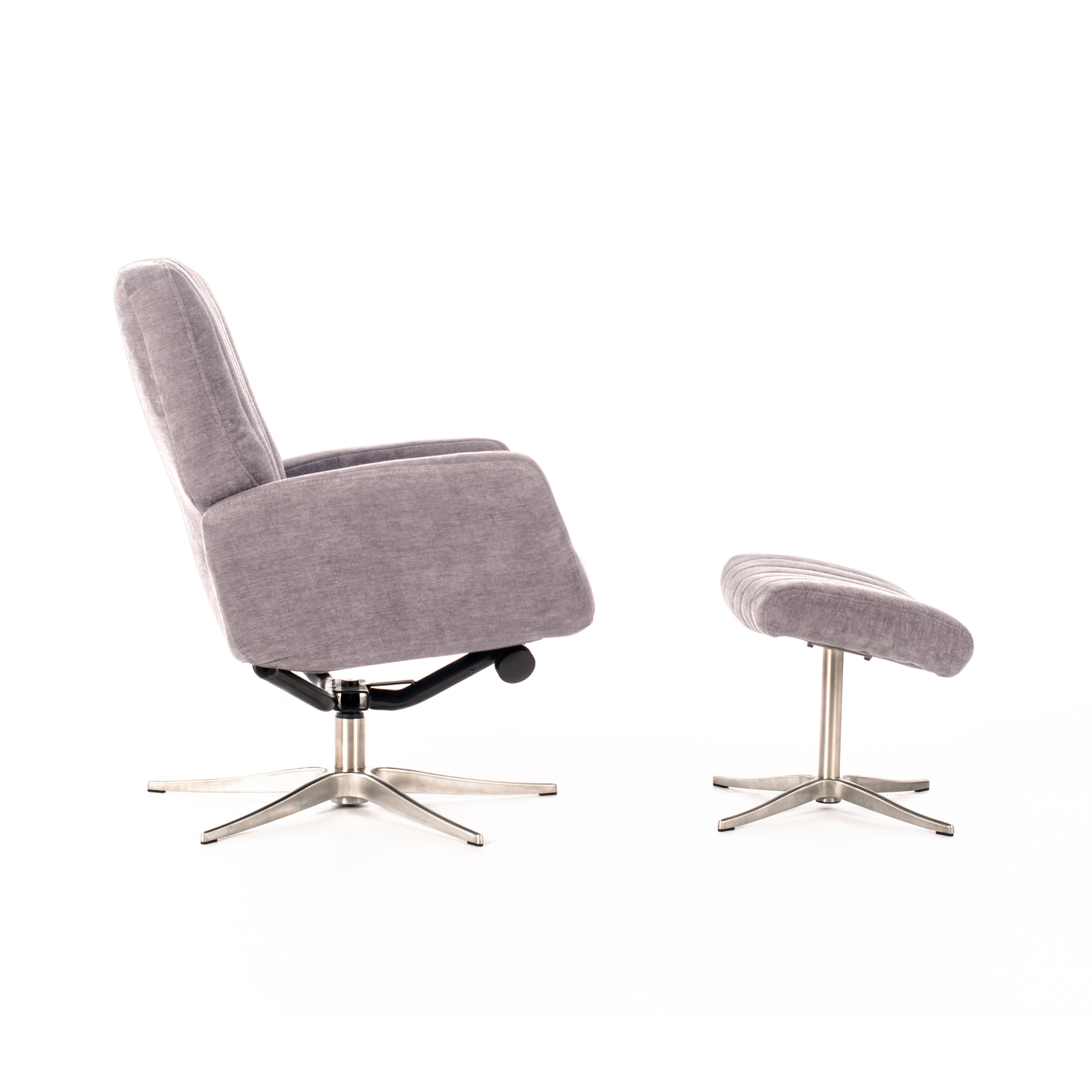 Fauteuil relaxant inclinable en velours "Alba" base chromée 70x60 cm 88h