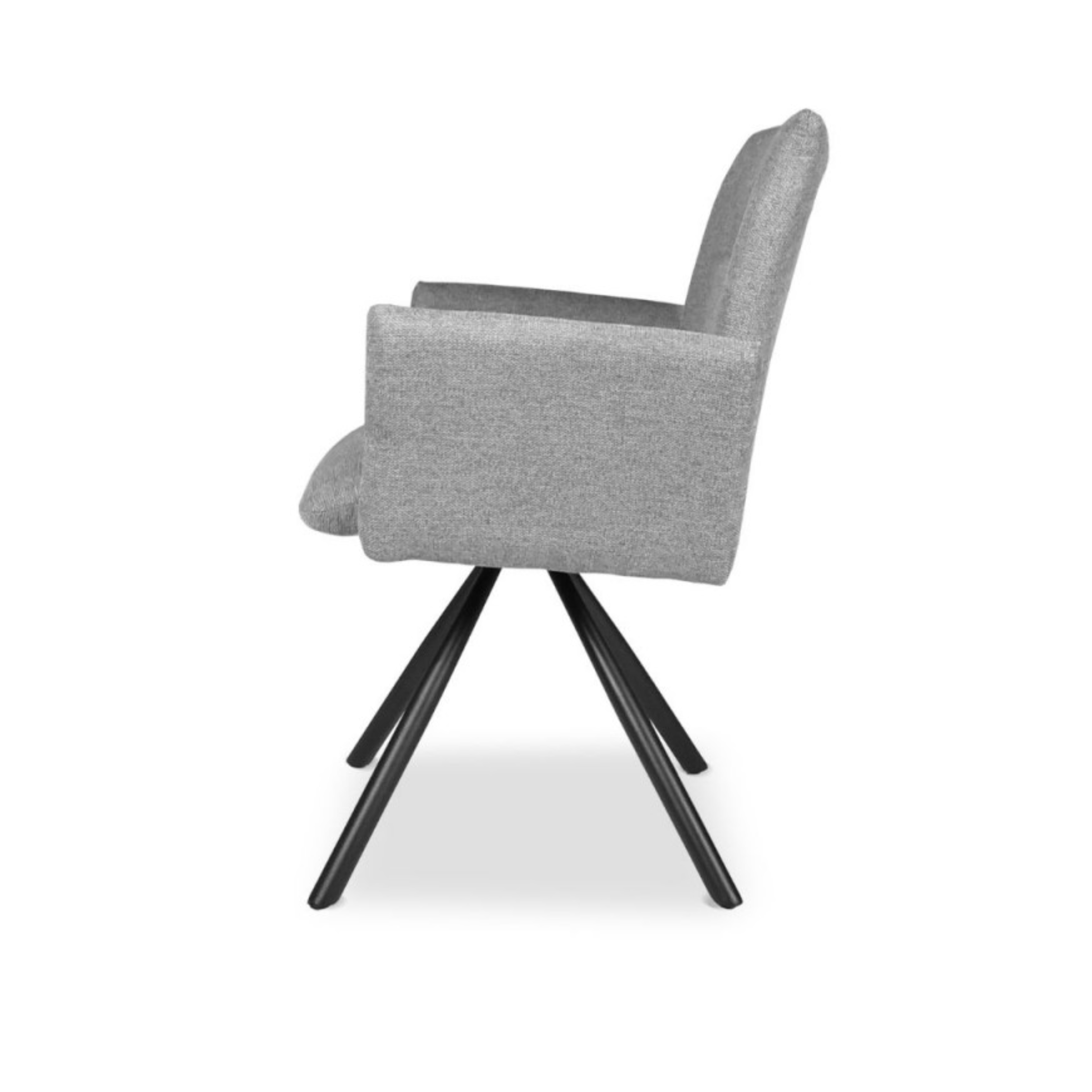 Set di sedie da pranzo girevoli "Mosaic" imbottite in tessuto con gambe in metallo nere cm 66x63 88h