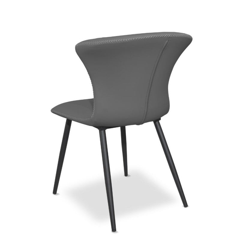 Set di sedie da pranzo "Core" imbottite in ecopelle con gambe in metallo nere cm 56x61 84h