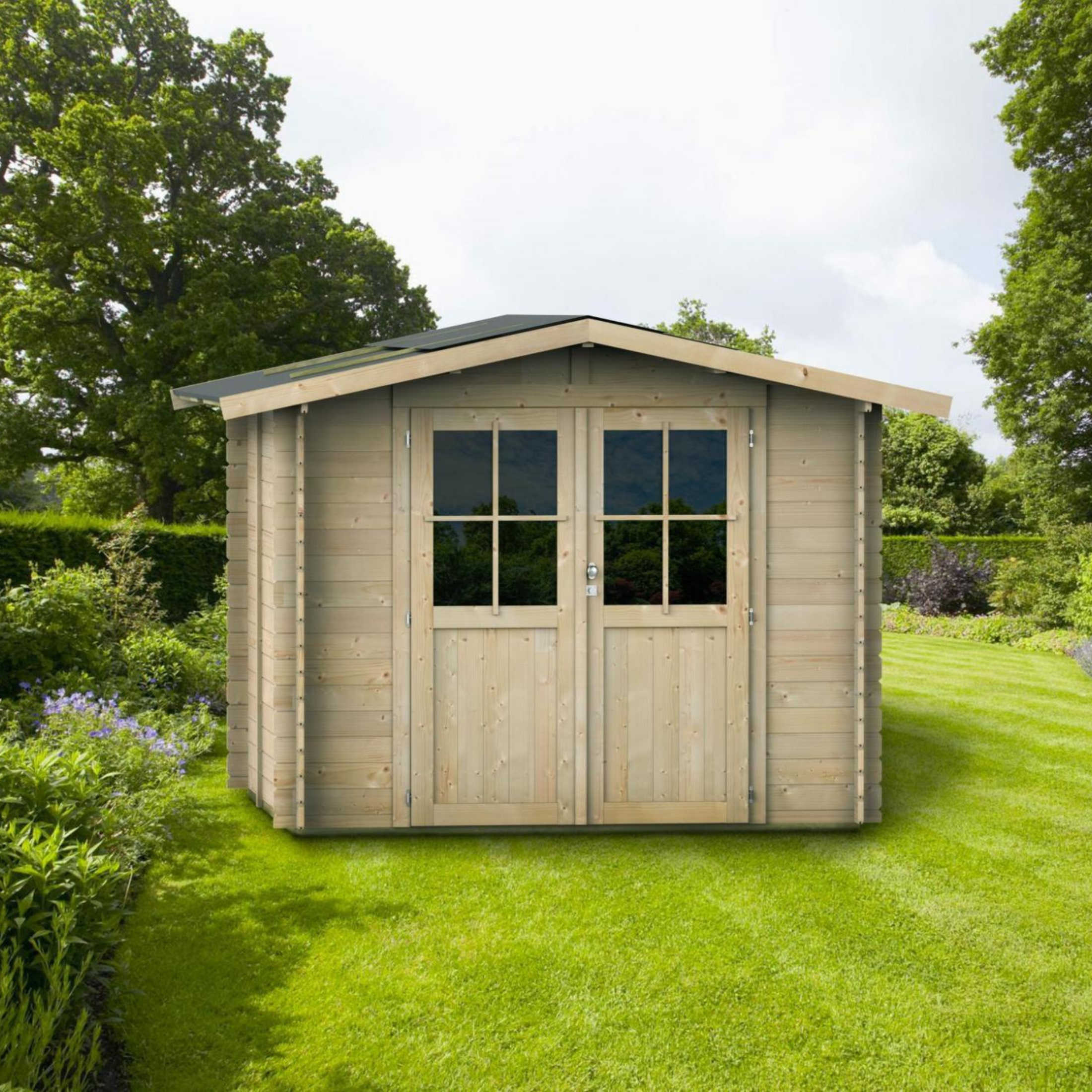 Abri de jardin en bois "Opéra" 250x250 cm 207h porte double vitrage