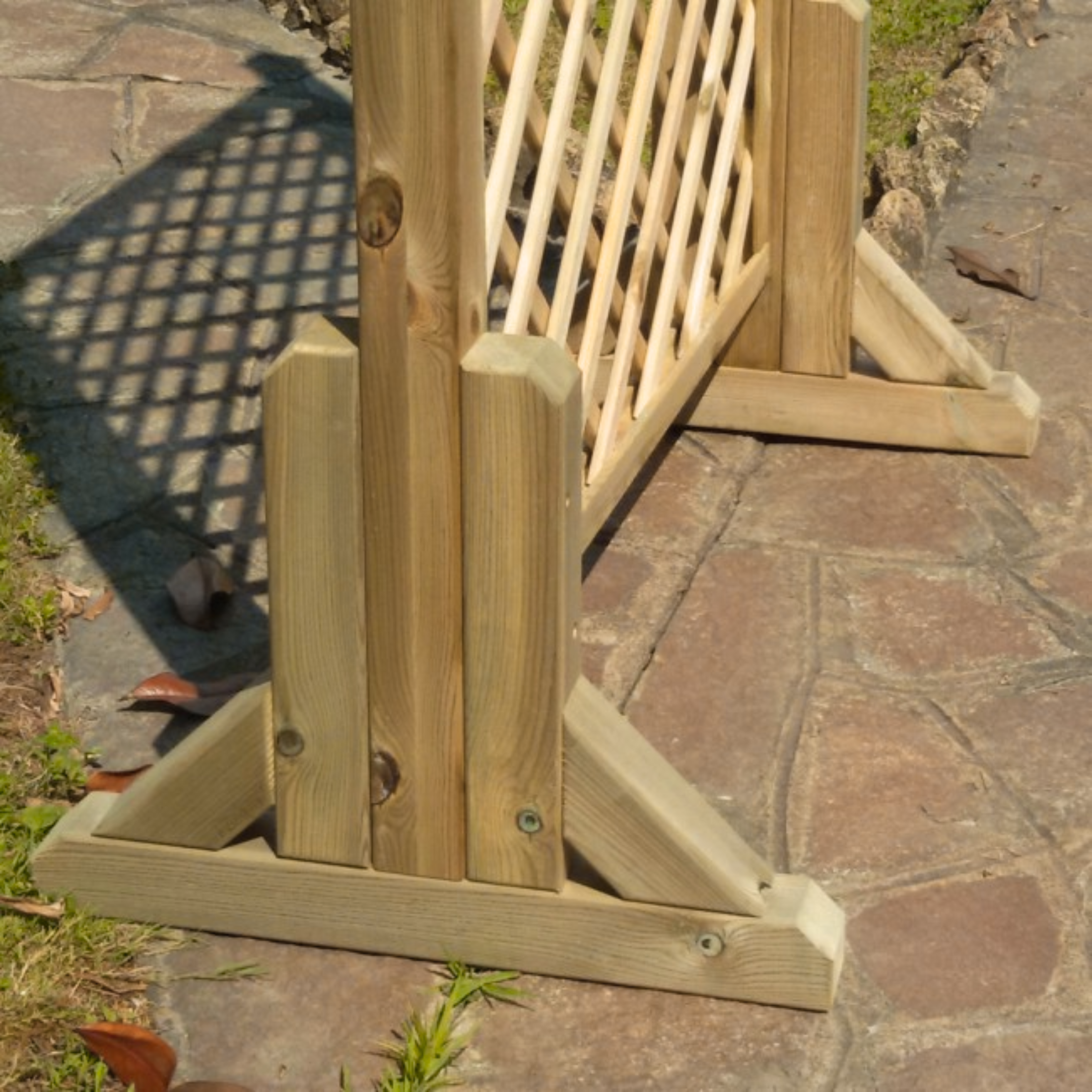 2 pz di piedino per pannello grigliato o frangivento in legno impregnato cm 60x4,5 30h