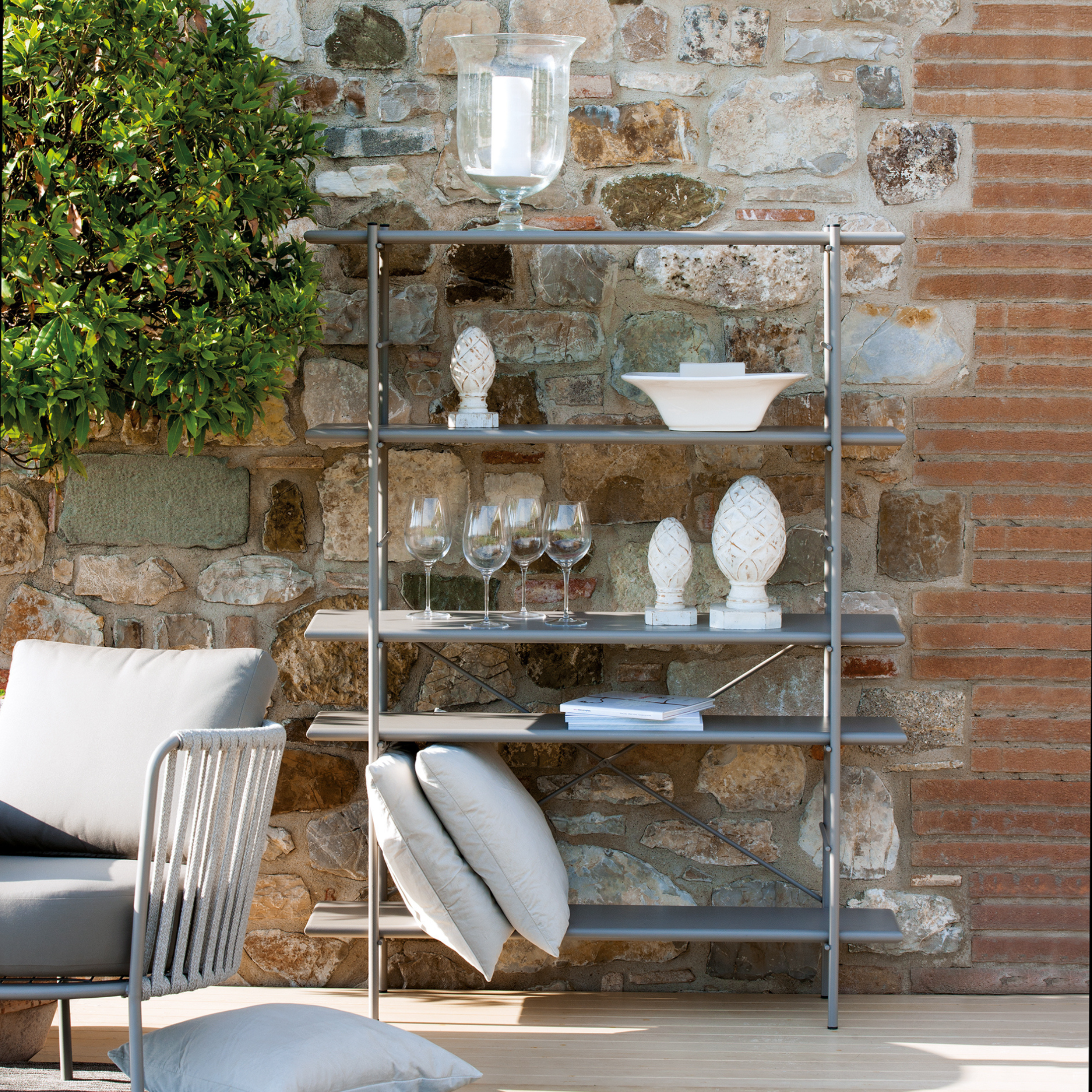 Etagère étagère métal "ET" bibliothèque de jardin 120x34 cm