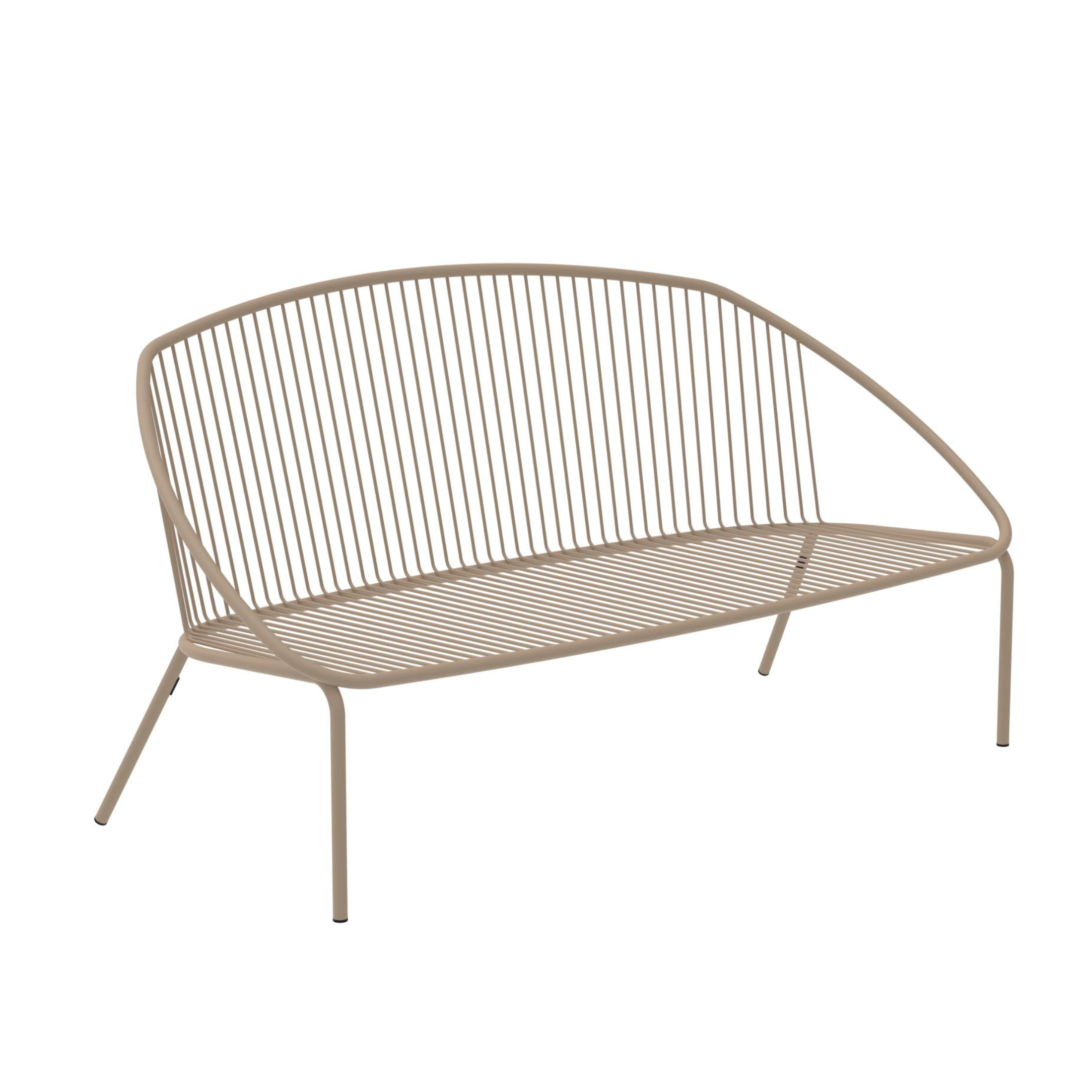 Canapé de jardin en métal "Aria" banquette lounge empilable 160x81 cm 85h