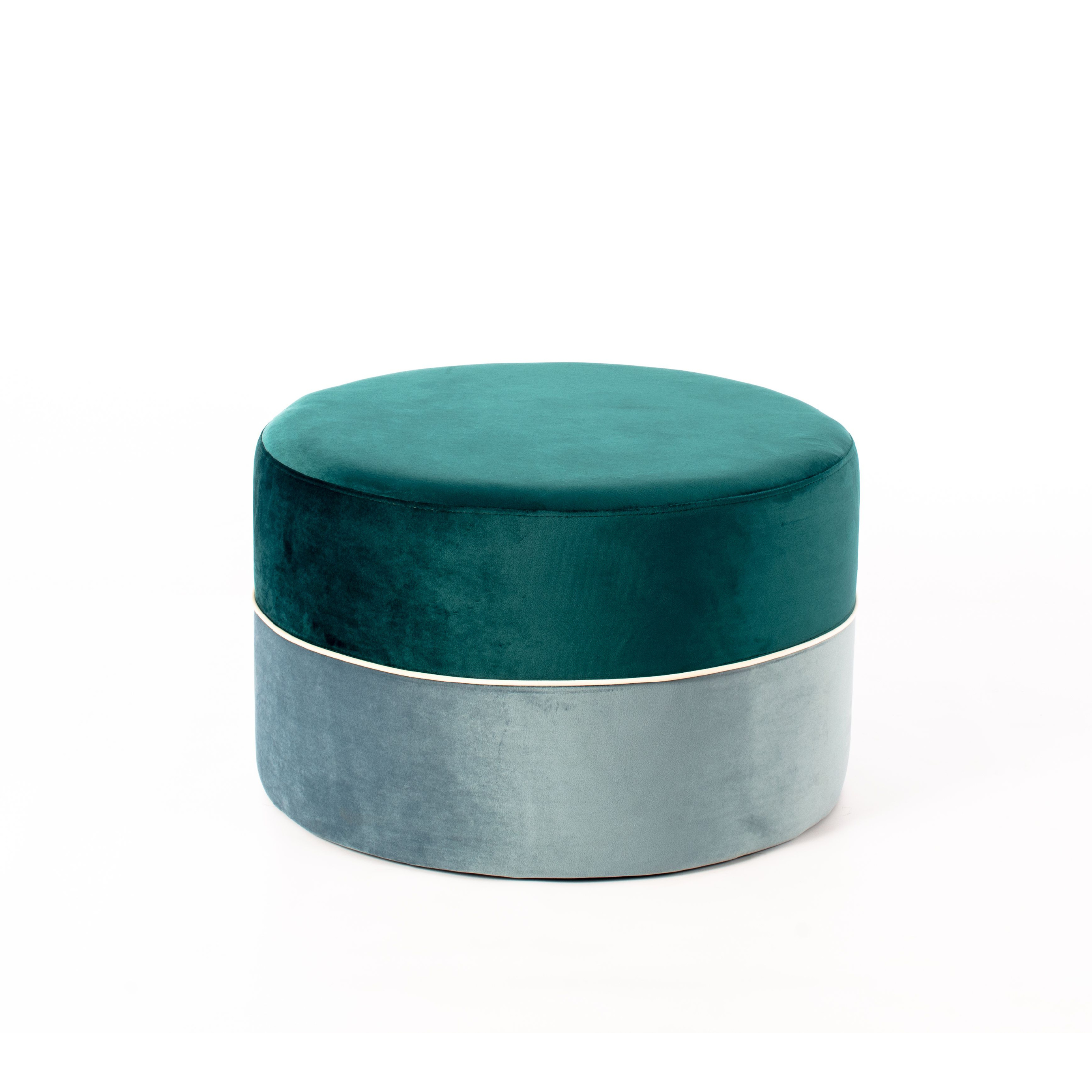 Pouf in velluto "Cora" sgabello struttura in legno cm 62x62 39h