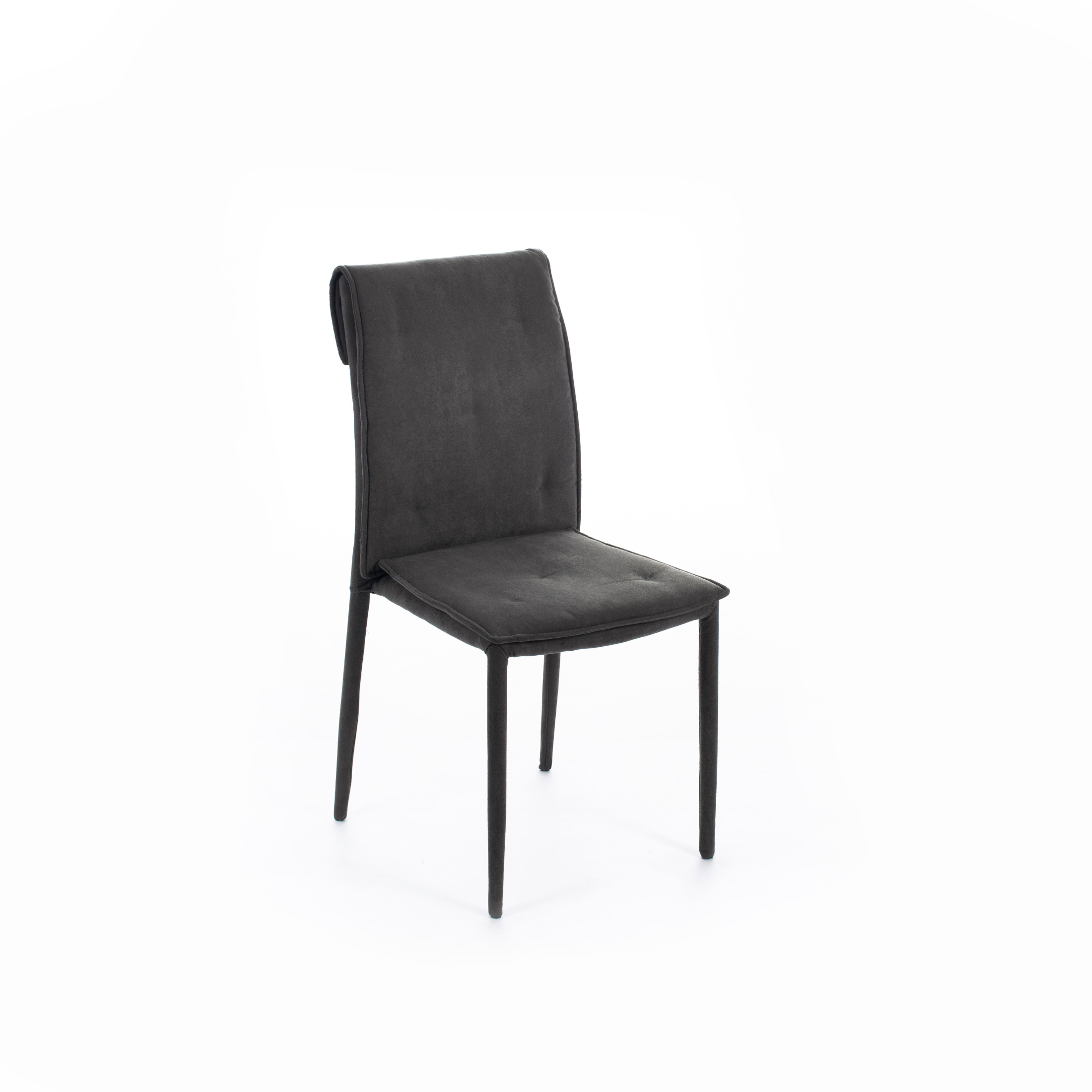 Set di sedie imbottite in tessuto "Wanda" moderne con gambe in metallo rivestite cm 44x56 91h