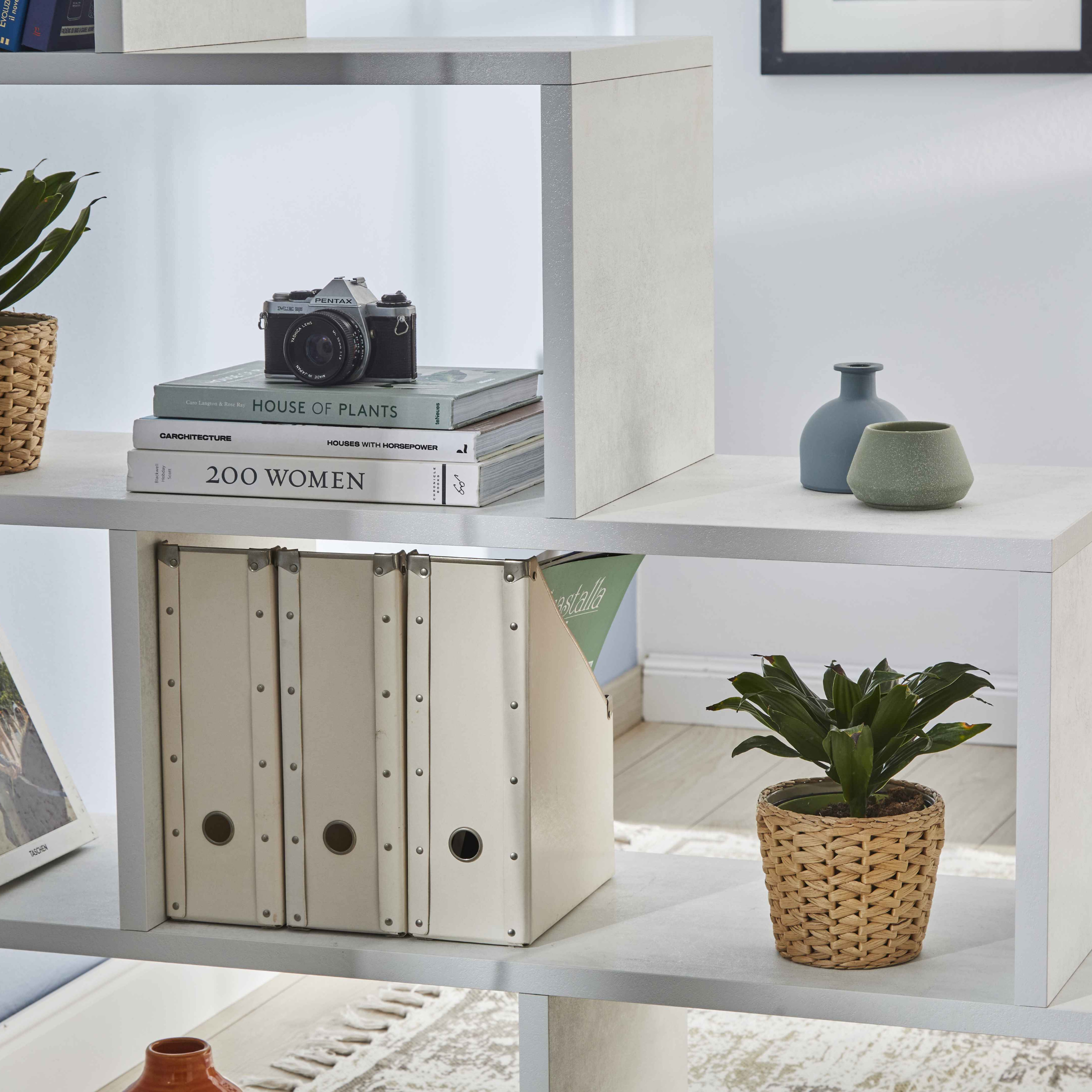 Librería escalera de madera "Sapienza" 4 niveles elegantes 150x38 cm 144h