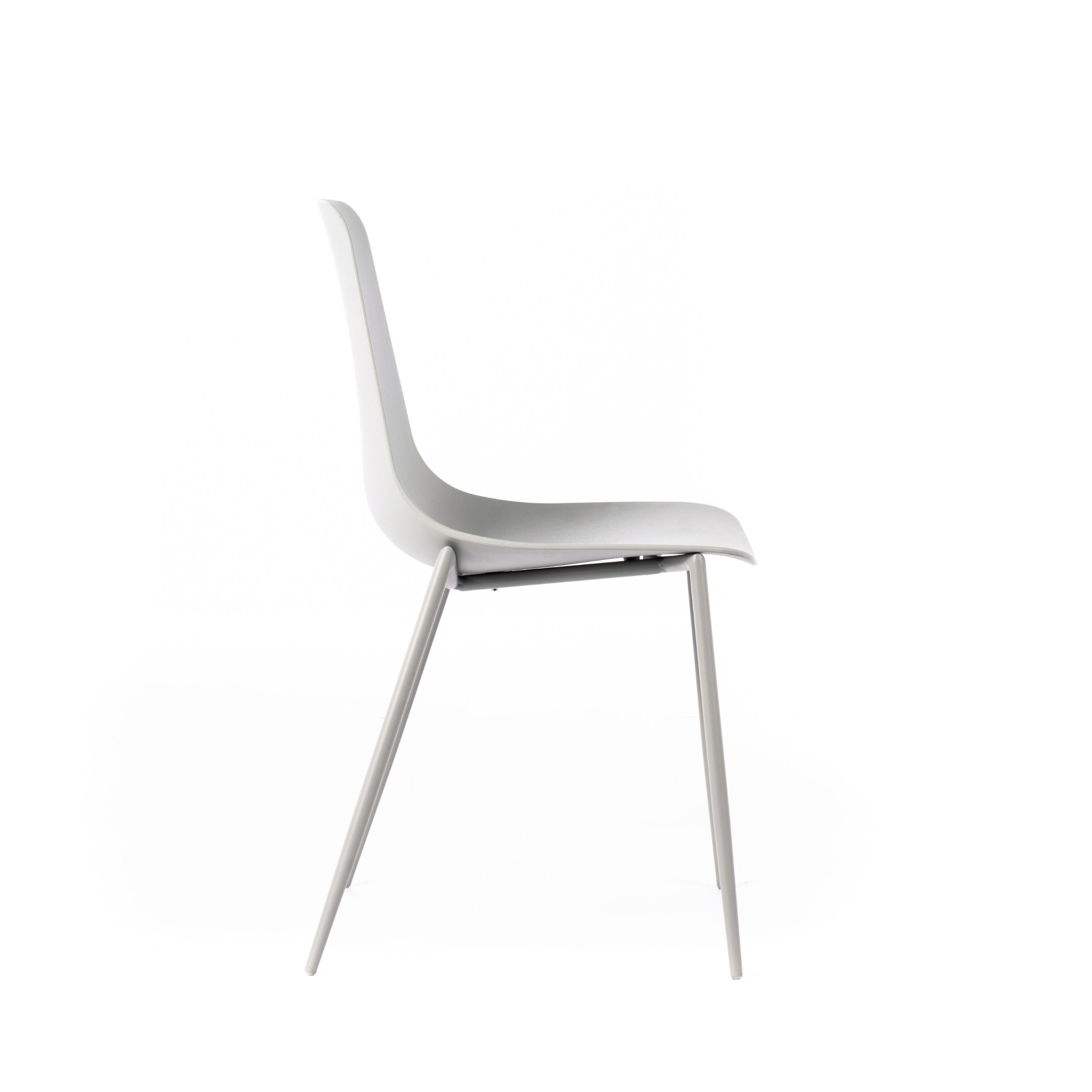 Set di sedie moderne in polipropilene "Kate" da soggiorno con struttura in metallo verniciato