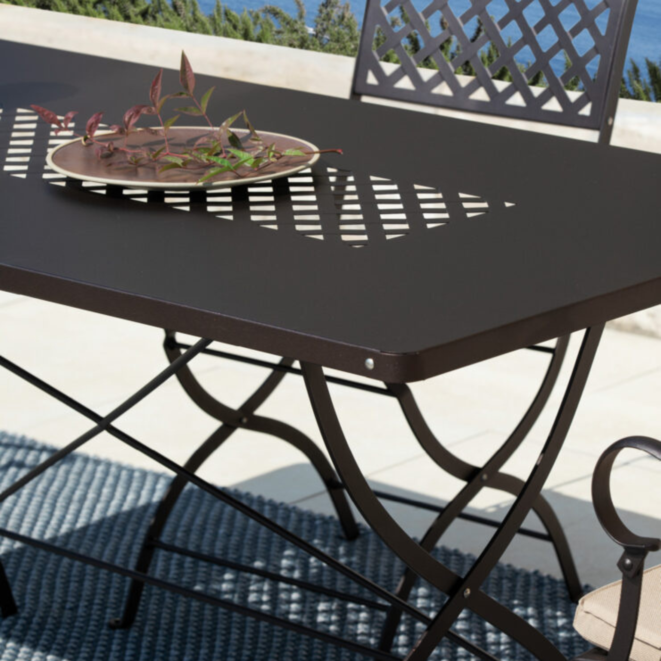 Tavolo pieghevole "Springtime" in metallo zincato per giardino h 75 cm