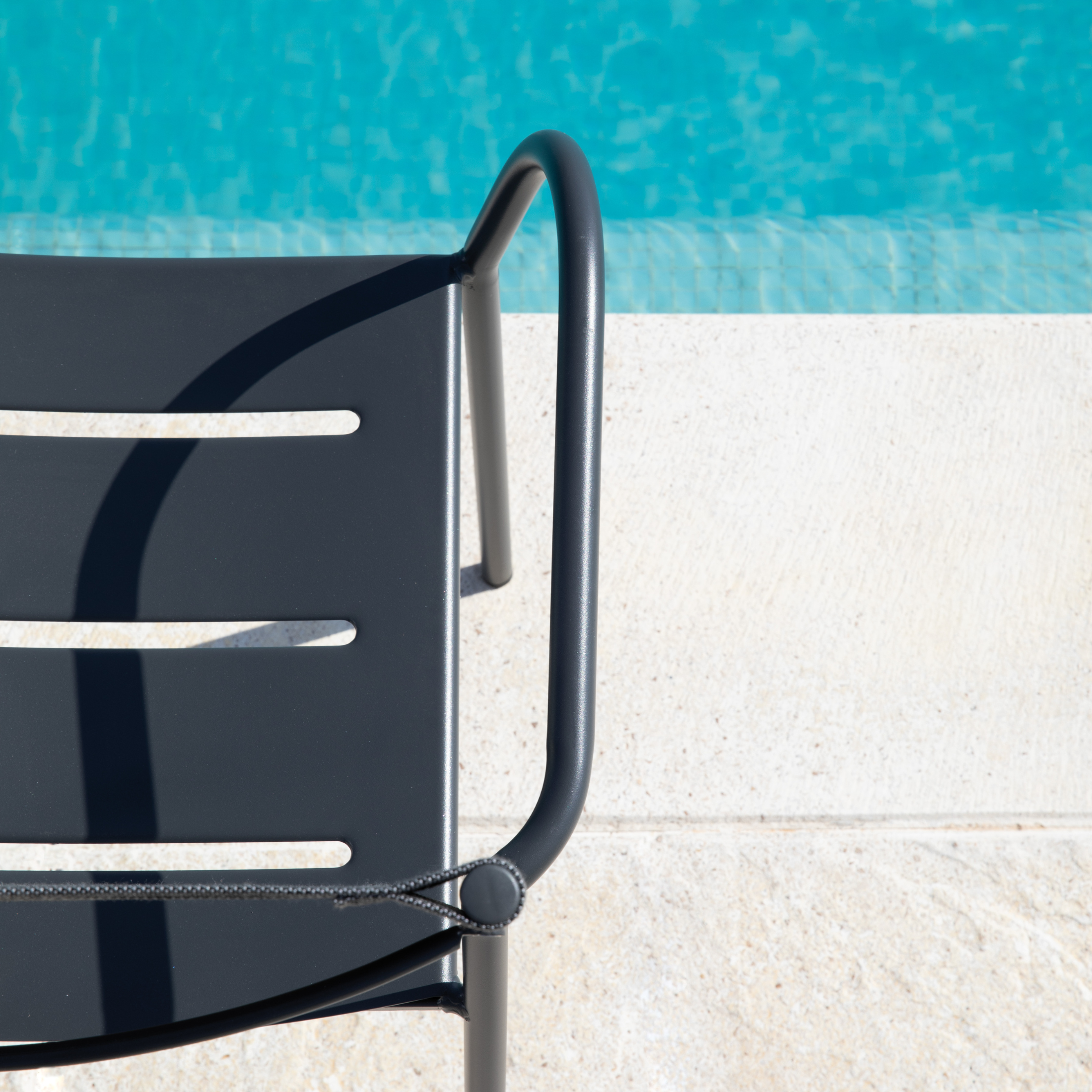 Set di sedie in metallo e schienale in telo "Vera" da giardino impilabili cm 56x50 86h