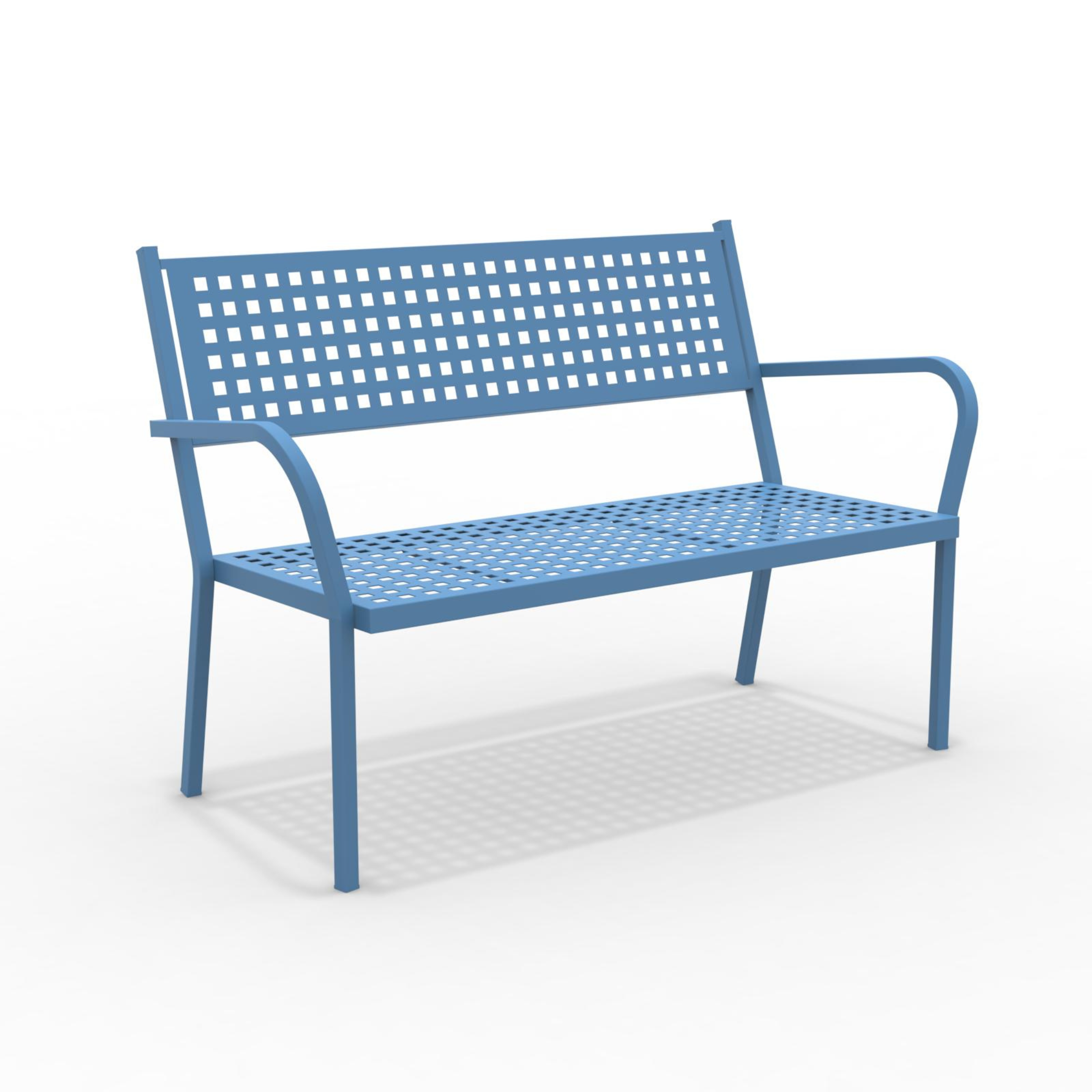 Banquette de jardin en métal "Alice1" canapé empilable avec accoudoirs 148x53 cm 85h